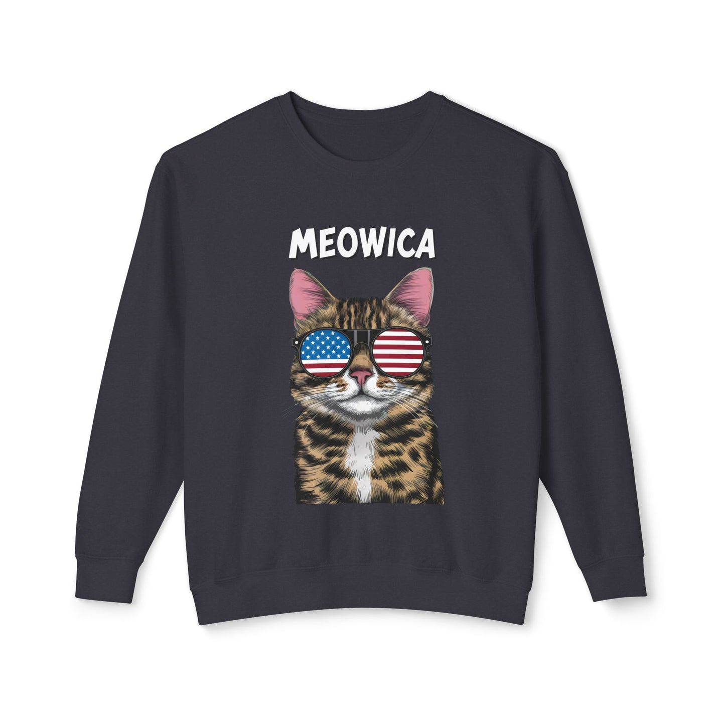 Cat Meme Crewneck Sweatshirt - Cute Meowica Design