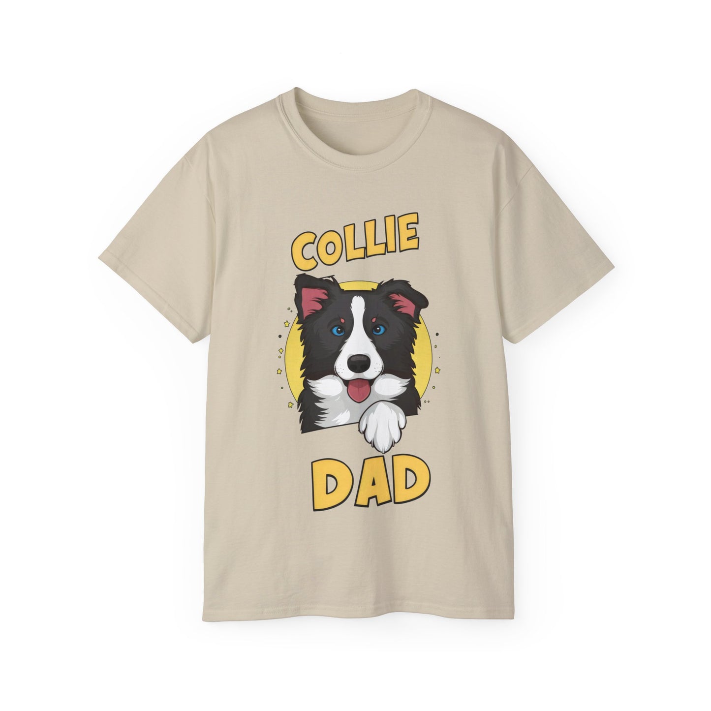 Cute Cartoon Collie Dad Organic T-Shirt