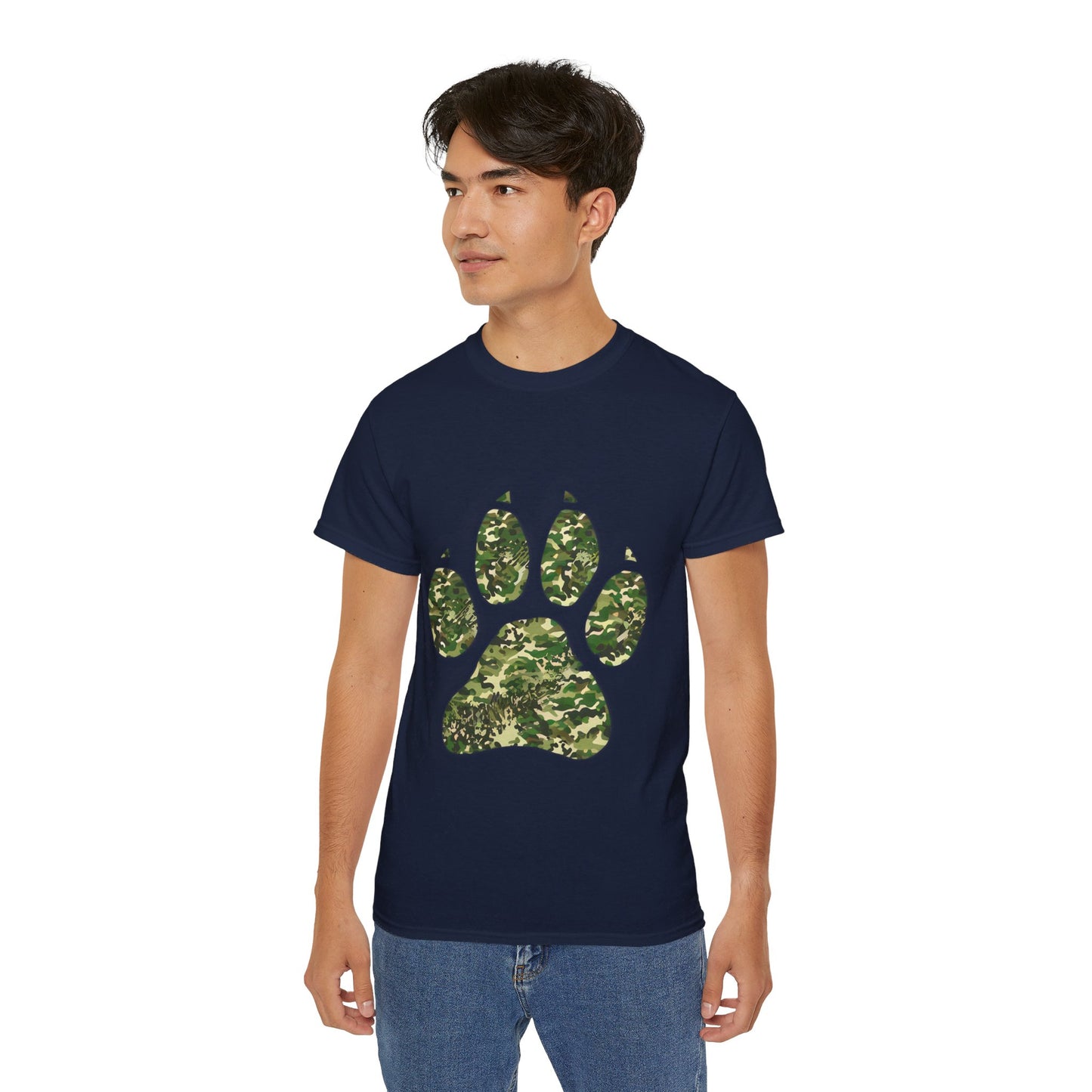 Cute Camouflage Paw Print Unisex Organic T-Shirt