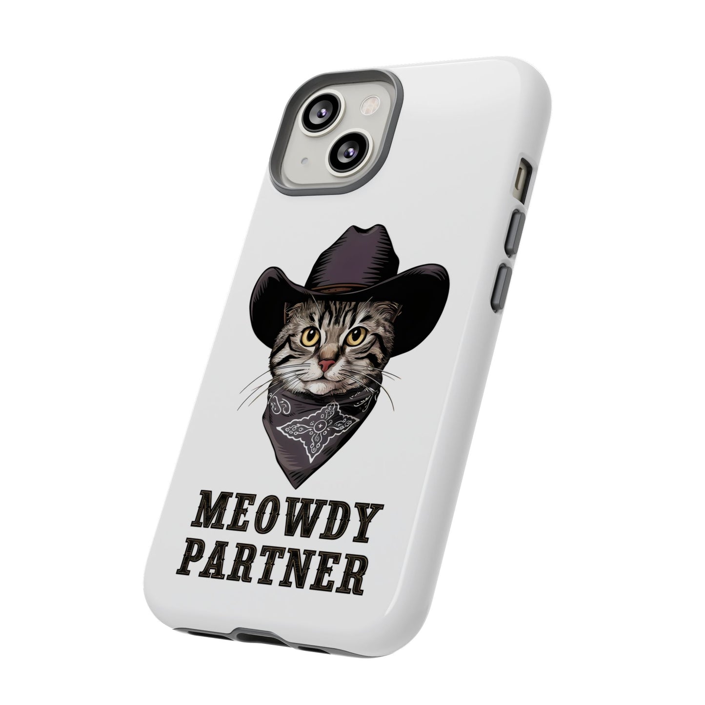 Cute Funny Cat Cartoon Meowdy Partner iPhone Tough Cases