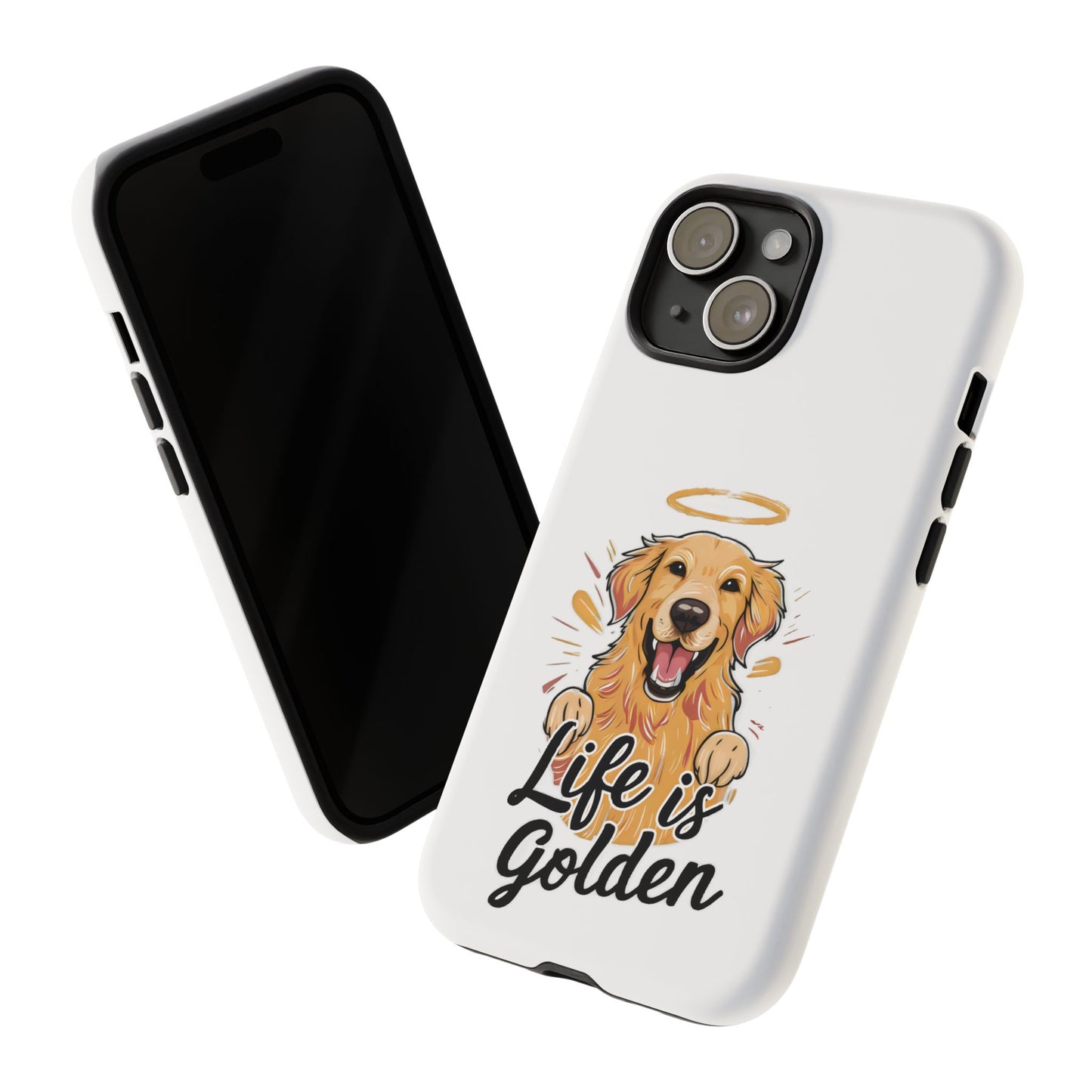 Cute Dog Cartoon Life is Golden iPhone Tough Cases