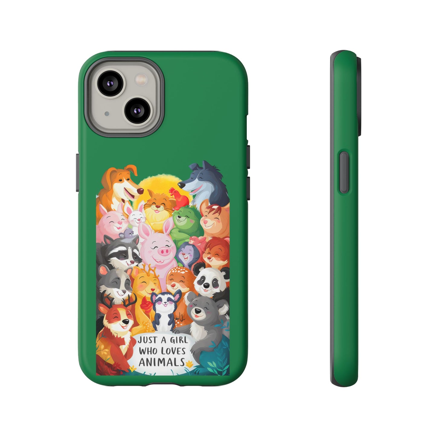 Cute Cartoon Just a Girl Who Loves Animals iPhone Tough Cases