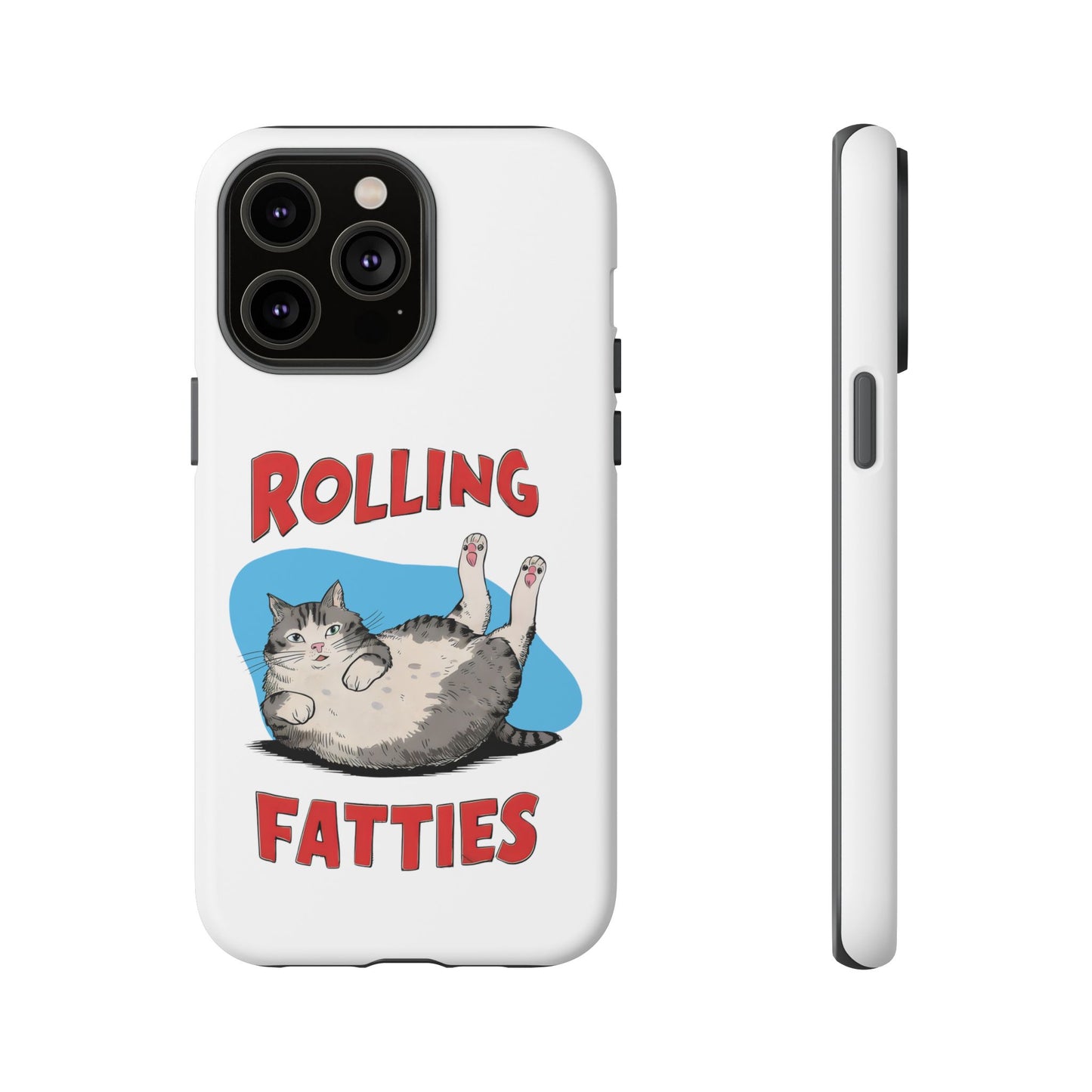 Cute Funny Cat Cartoon Rolling Fatties Meme iPhone Tough Cases