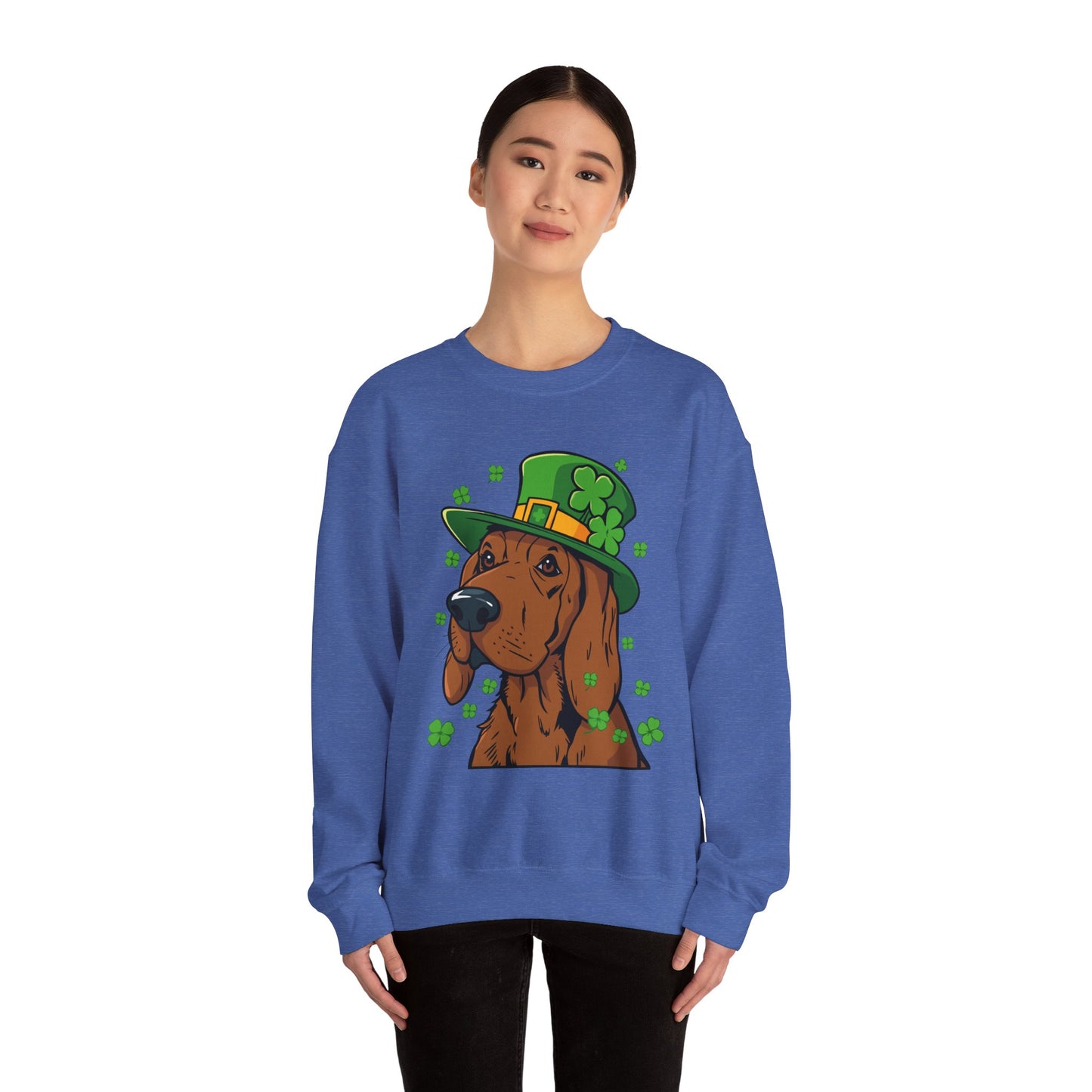 Cute Cartoon Shamrock Bloodhound St Patrick's Day Sweatshirt