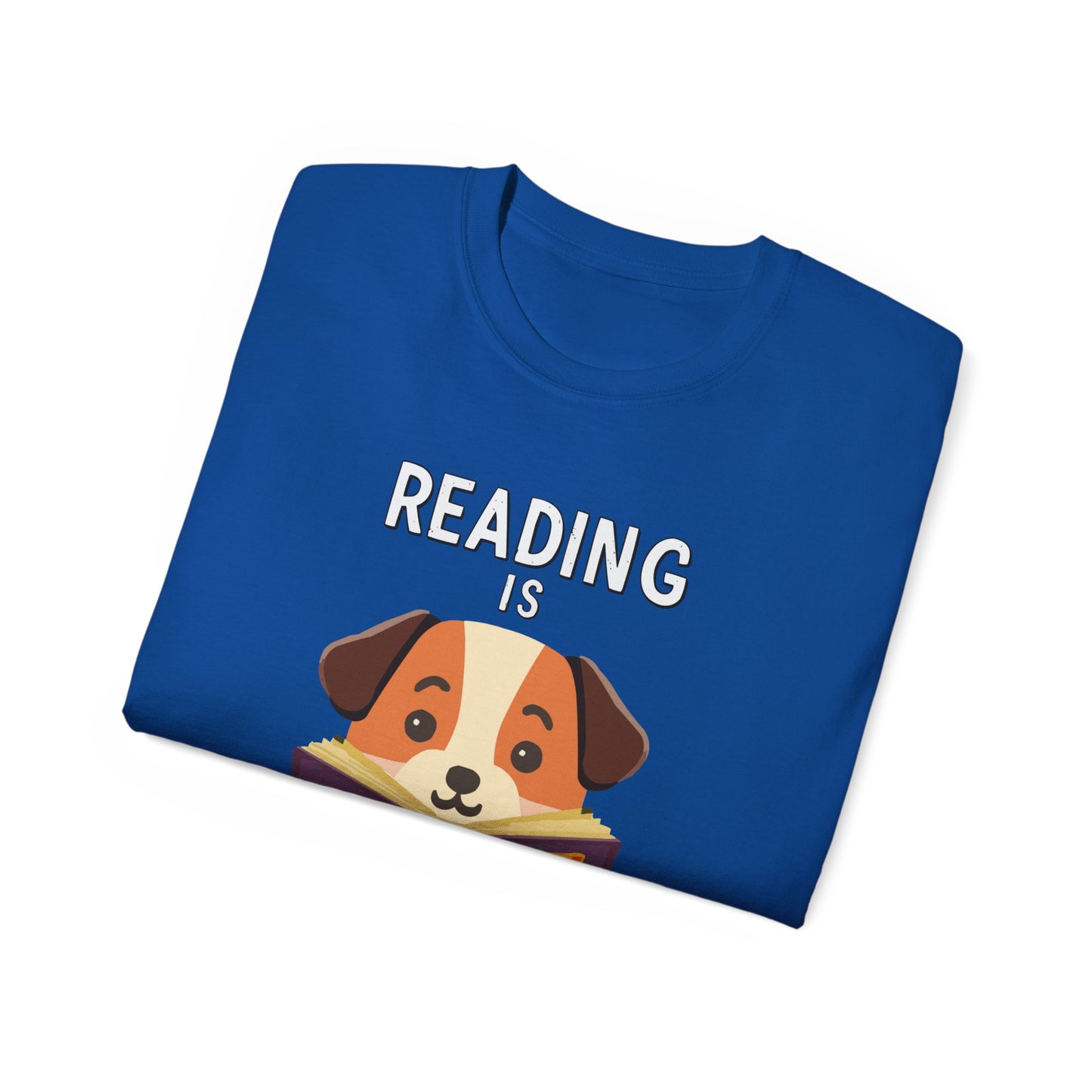 Cute Cartoon Reading is a Ticket to Adventure Unisex Organic T-Shirt