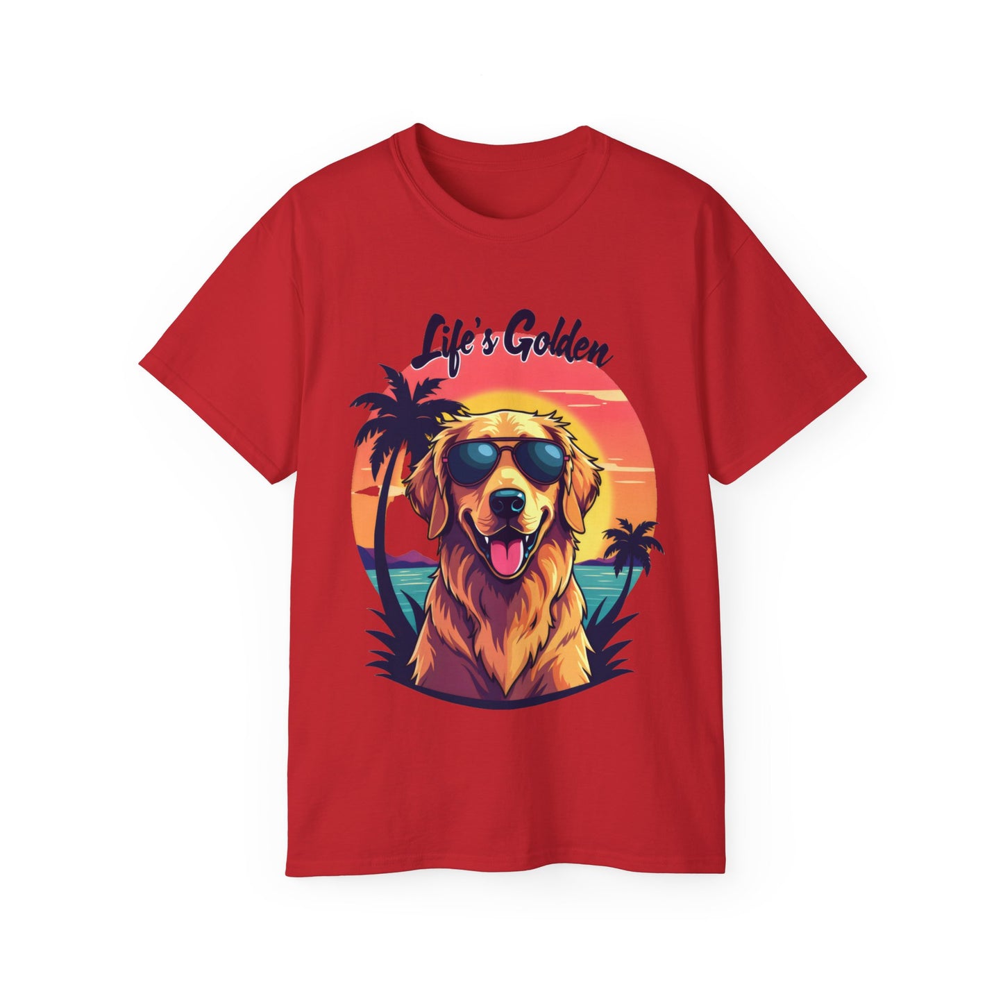 Cute Dog Cartoon Life's Golden Unisex Organic T-Shirt