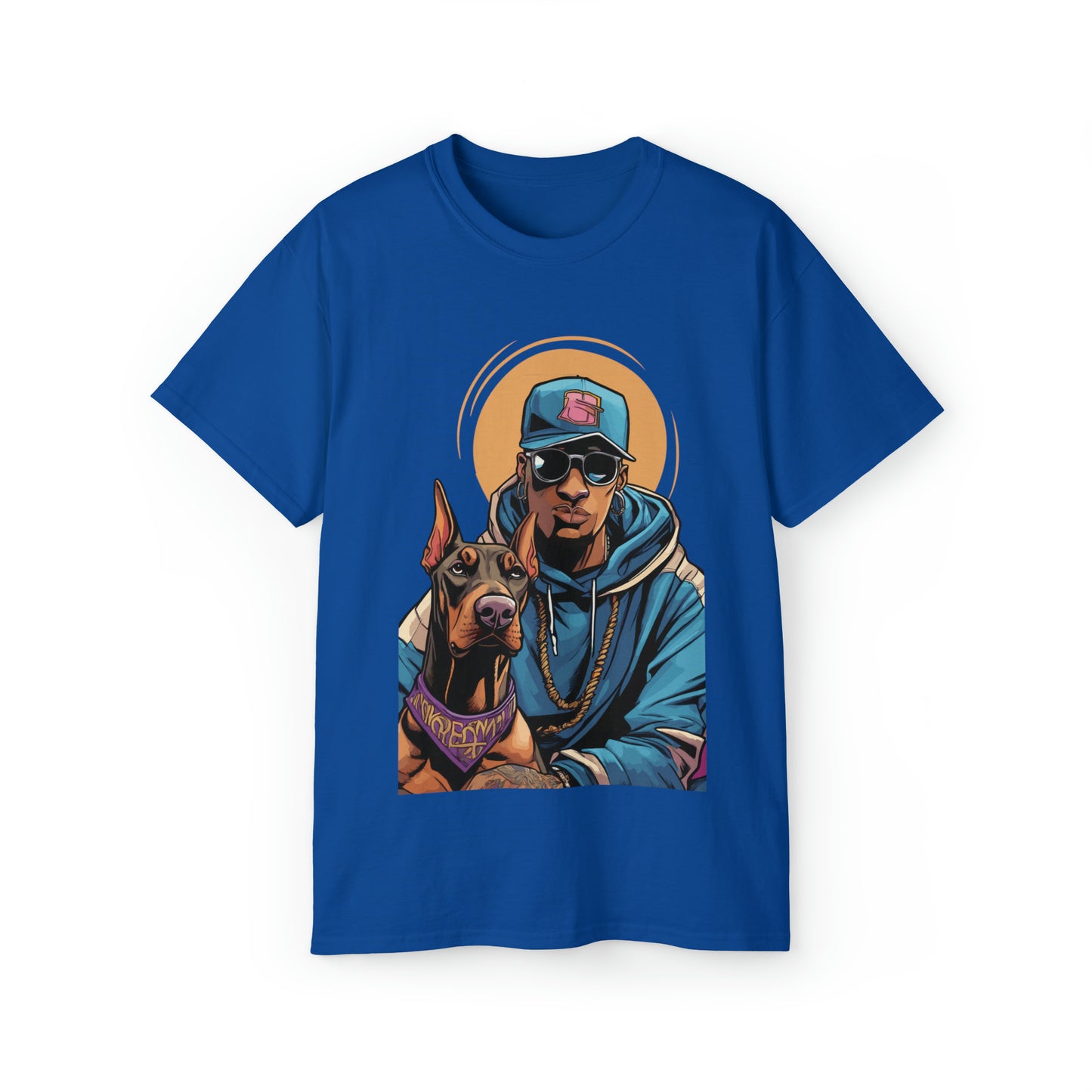 Cute Funny Rappers with Dogs Unisex Organic T-Shirt