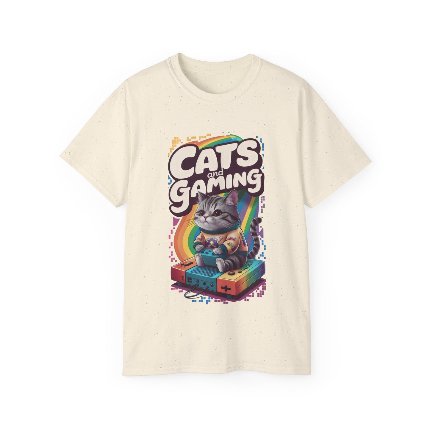 Cute Cartoon Cats and Gaming Unisex Organic T-Shirt