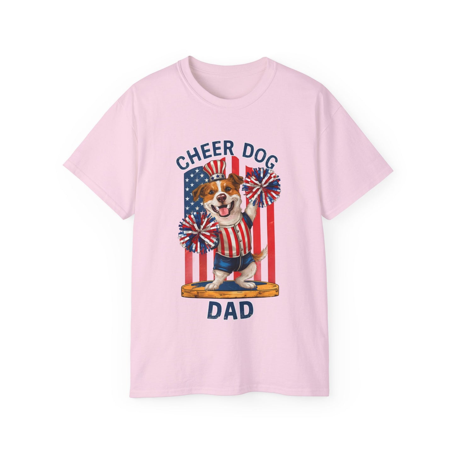 Cute Cartoon Cheer Dog Dad Organic T-Shirt