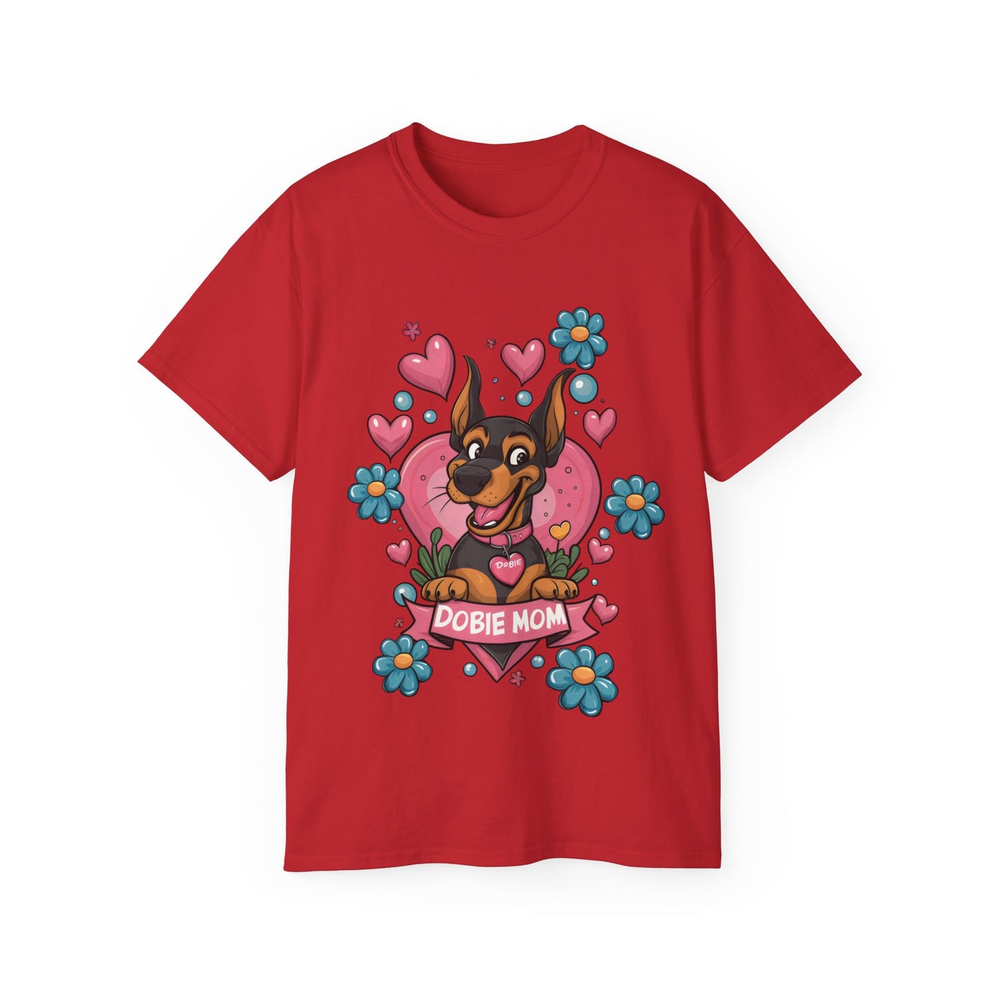 Cute Cartoon Dobie Mom Organic T-Shirt