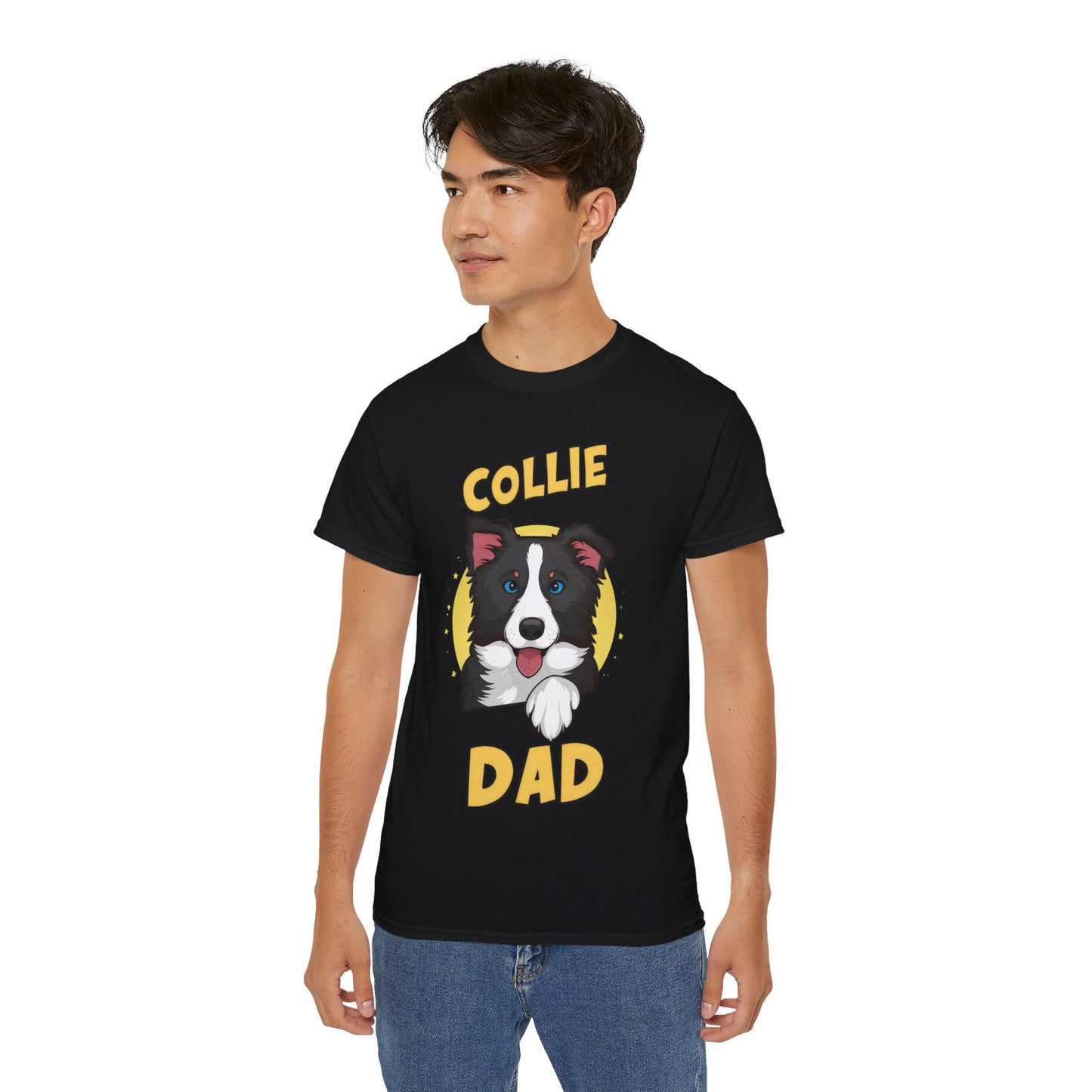 Cute Cartoon Collie Dad Organic T-Shirt