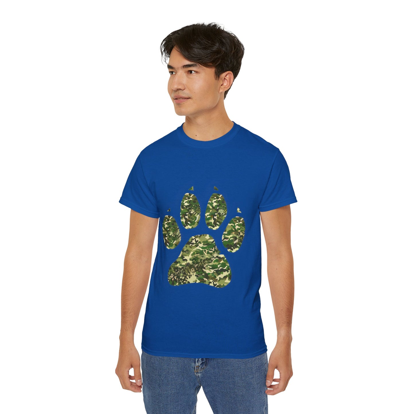 Cute Camouflage Paw Print Unisex Organic T-Shirt