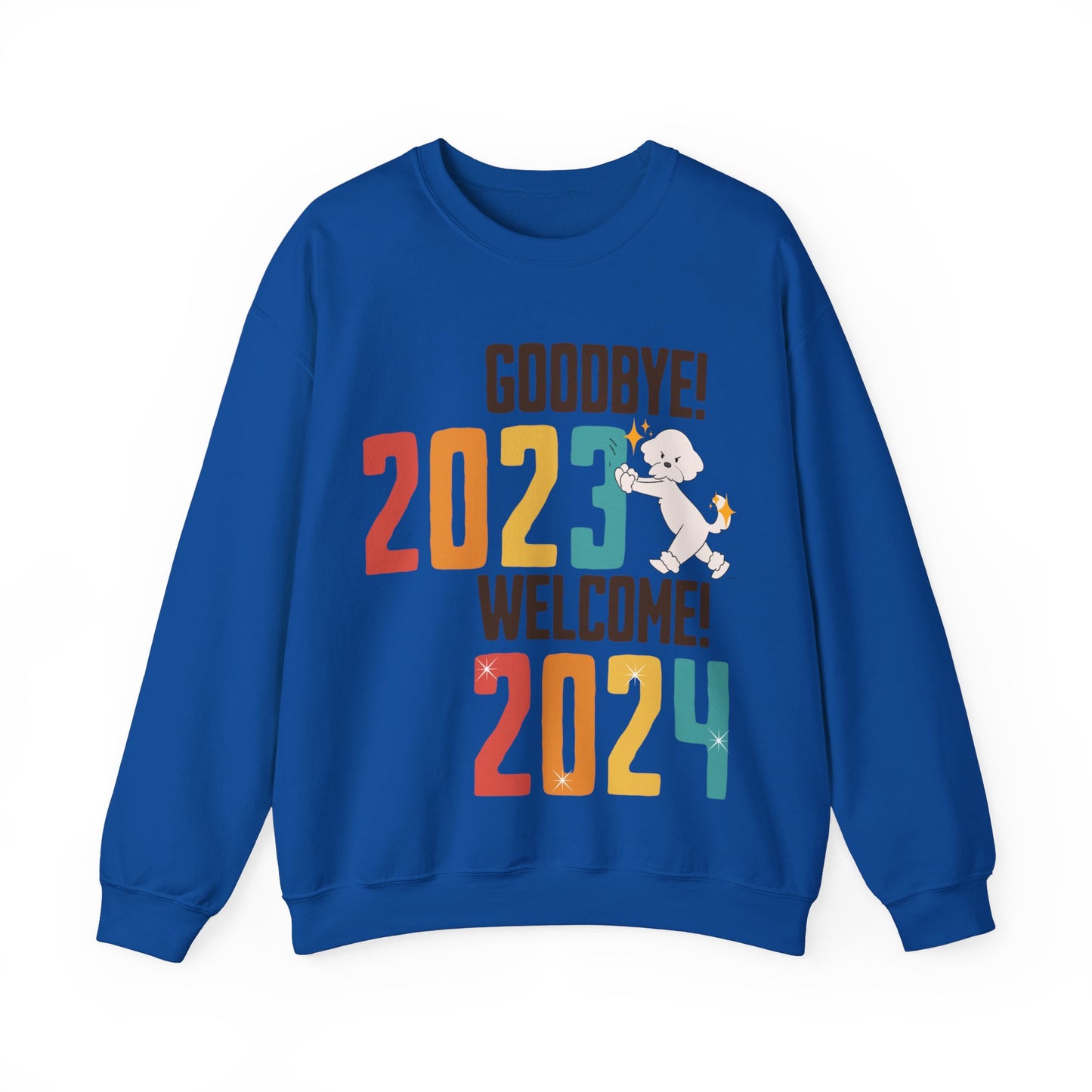 Cheeky Bichon Cute Funny Goodbye 2023 Welcome 2024 Unisex Crewneck Sweatshirt