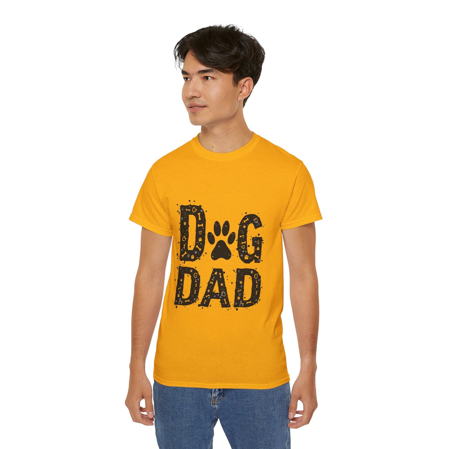 Cute Dog Dad Paw Print Unisex Organic T-Shirt