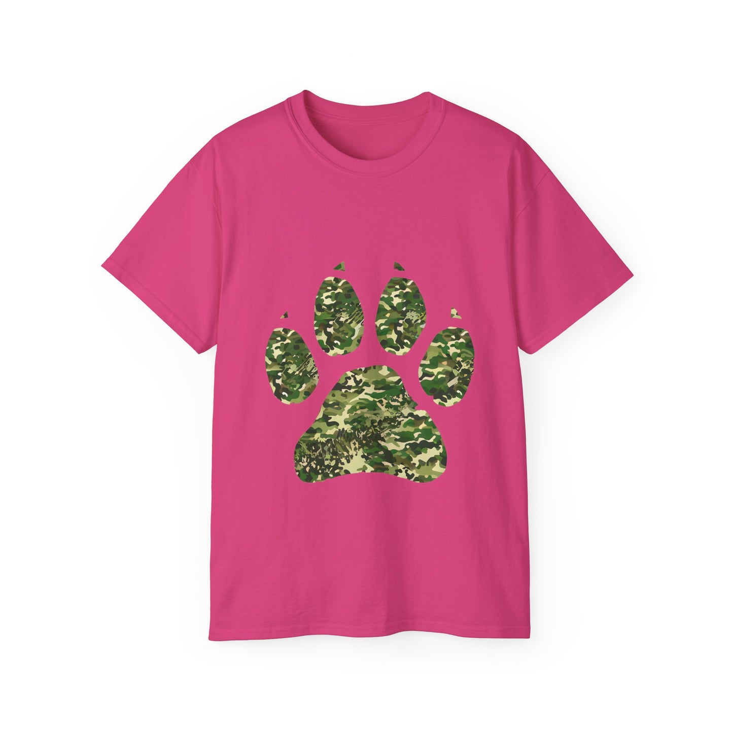 Cute Camouflage Paw Print Unisex Organic T-Shirt