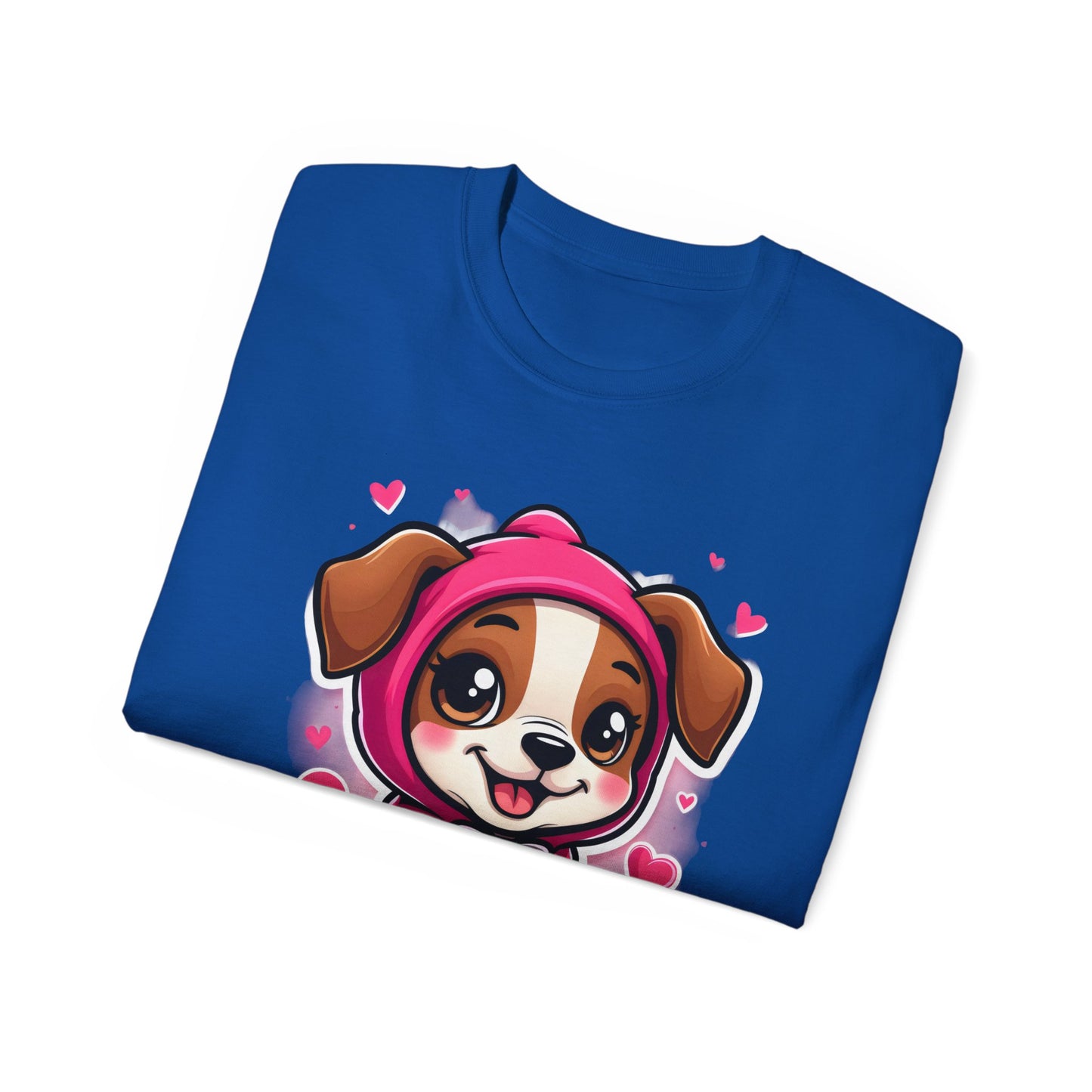 Cute Dog Cartoon In October We Wear Pink Unisex Organic T-Shirt