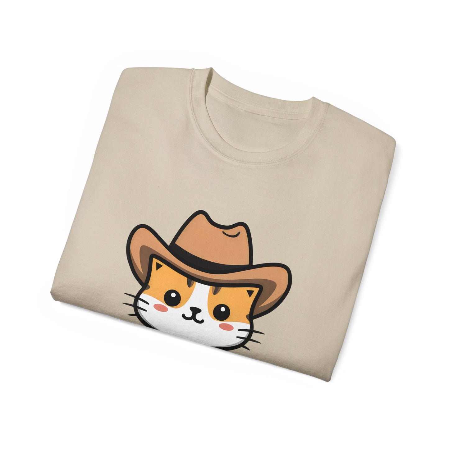 Cute Cat Cartoon Meowdy Unisex Organic T-Shirt