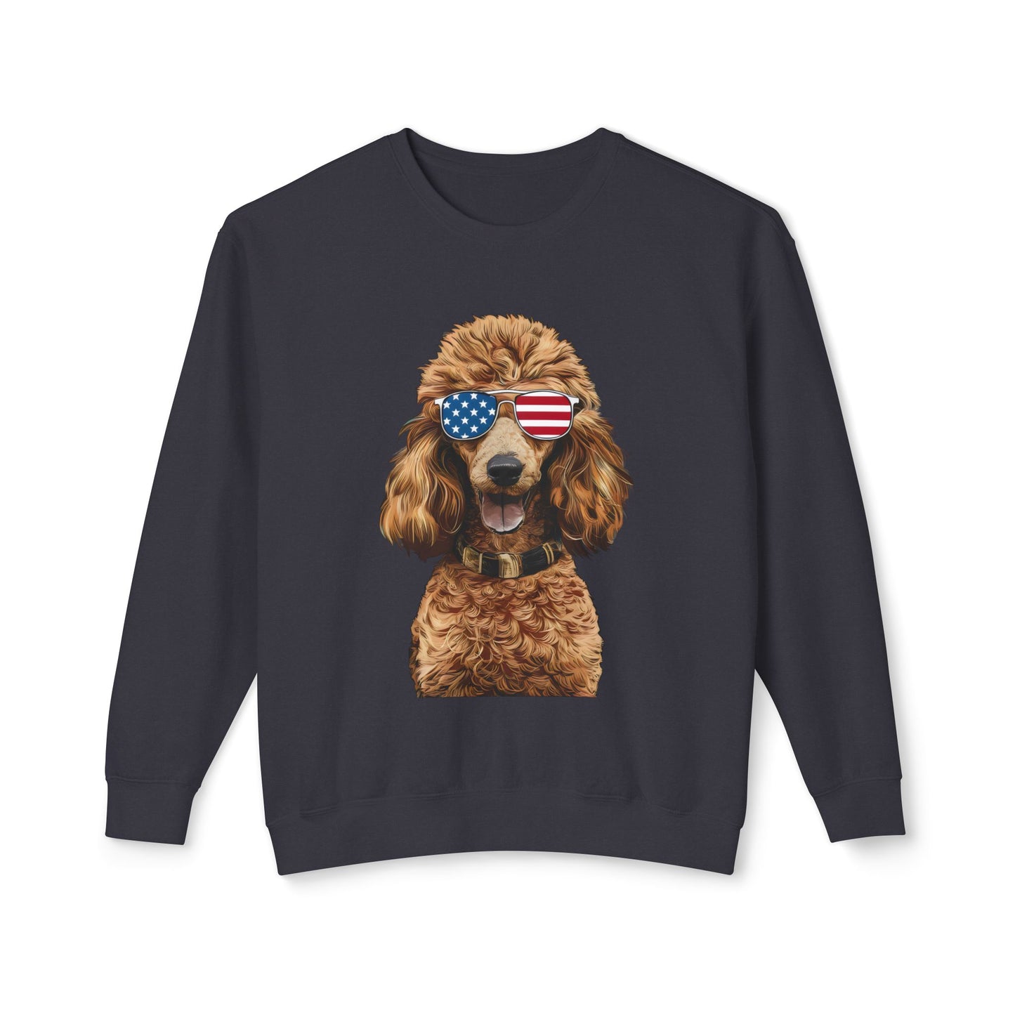 Cute Poodle in Sunglasses with US Lenses Sweatshirt