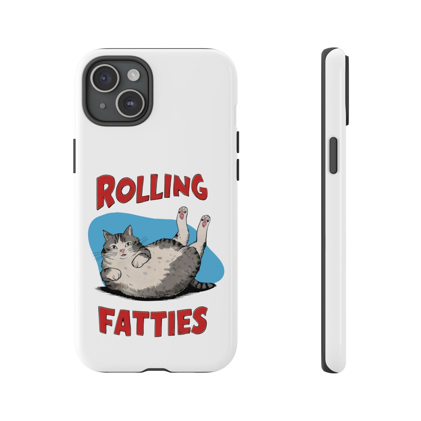 Cute Funny Cat Cartoon Rolling Fatties Meme iPhone Tough Cases