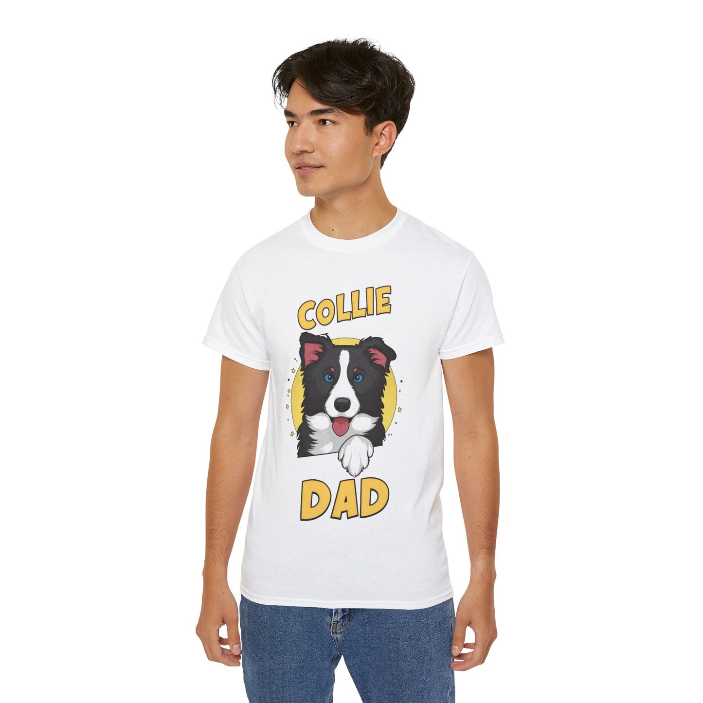 Cute Cartoon Collie Dad Organic T-Shirt