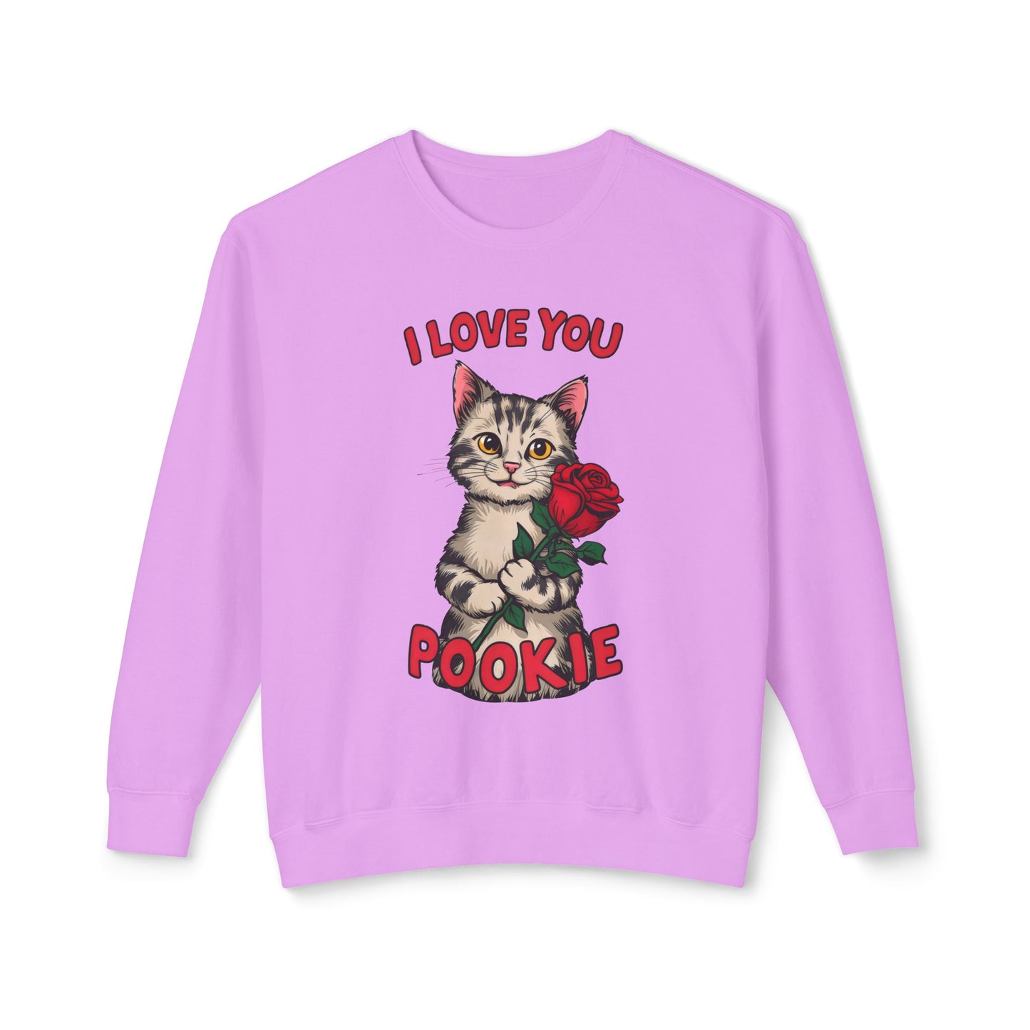 Cute Funny Cat Cartoon I Love You Poookie Sweatshirt