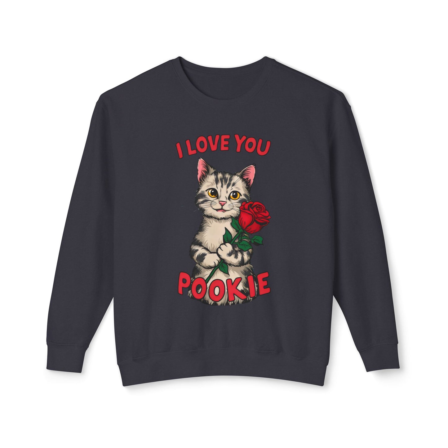 Cute Funny Cat Cartoon I Love You Poookie Sweatshirt