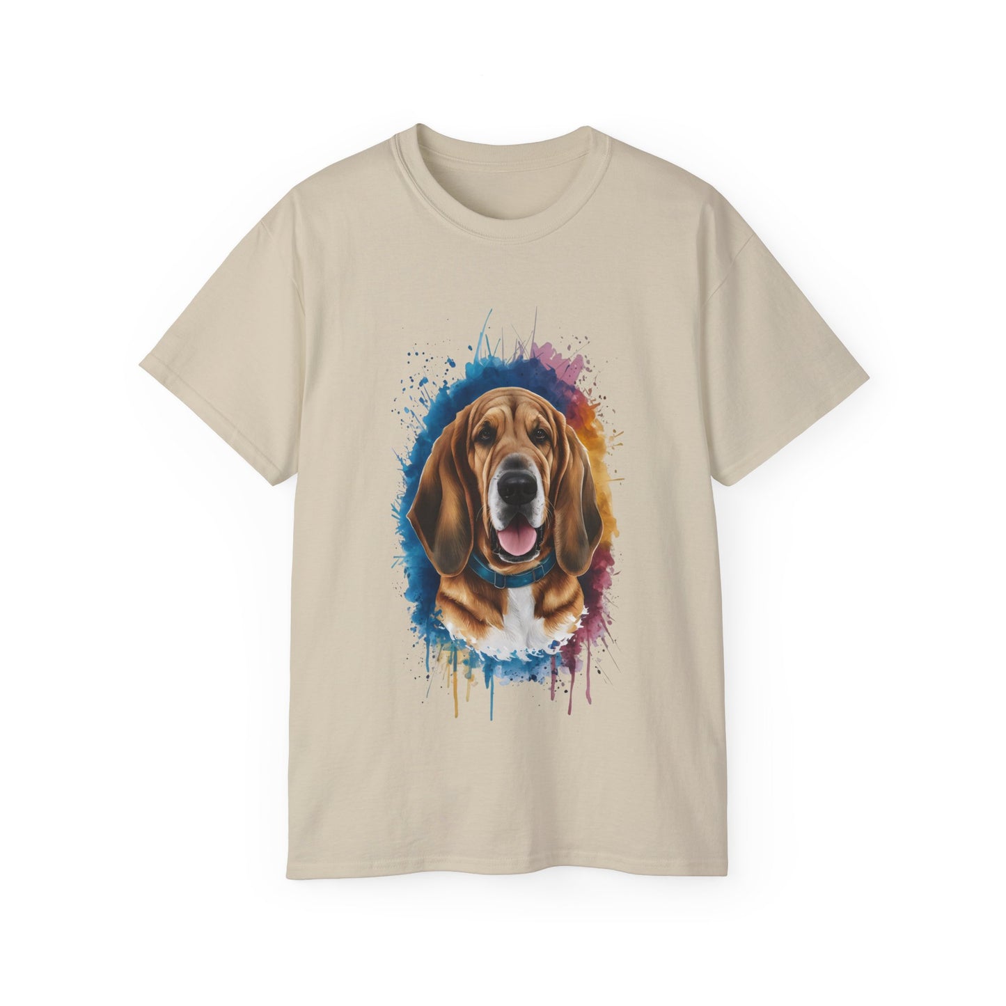 Cute Watercolour Bloodhound Dog Lover Organic T-Shirt