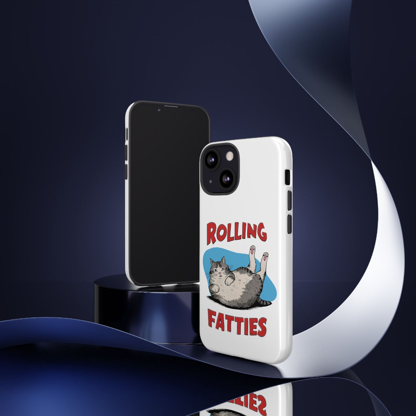 Cute Funny Cat Cartoon Rolling Fatties Meme iPhone Tough Cases