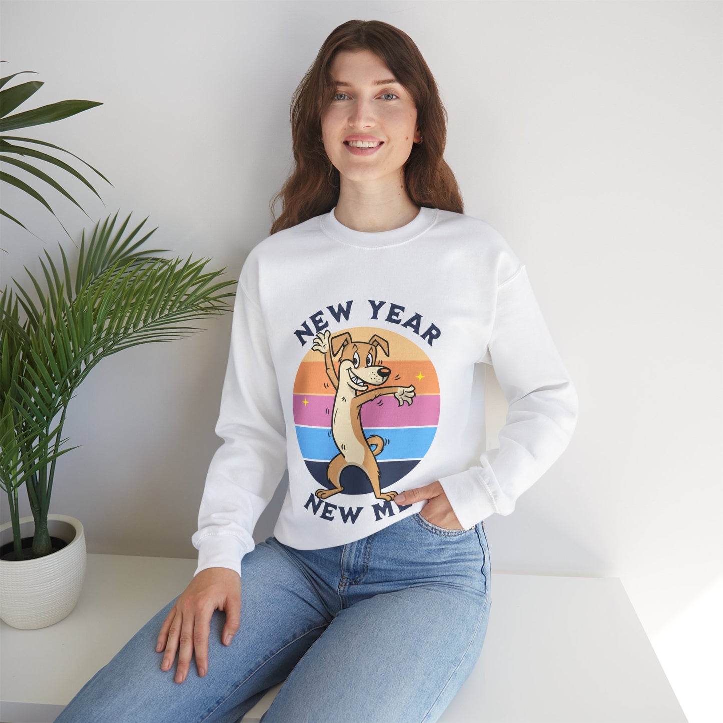 Cute Funny New Year New Me Unisex Crewneck Sweatshirt