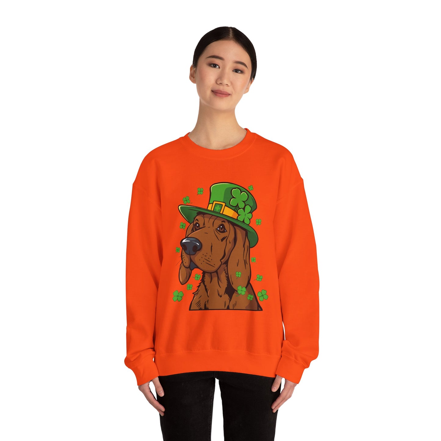 Cute Cartoon Shamrock Bloodhound St Patrick's Day Sweatshirt