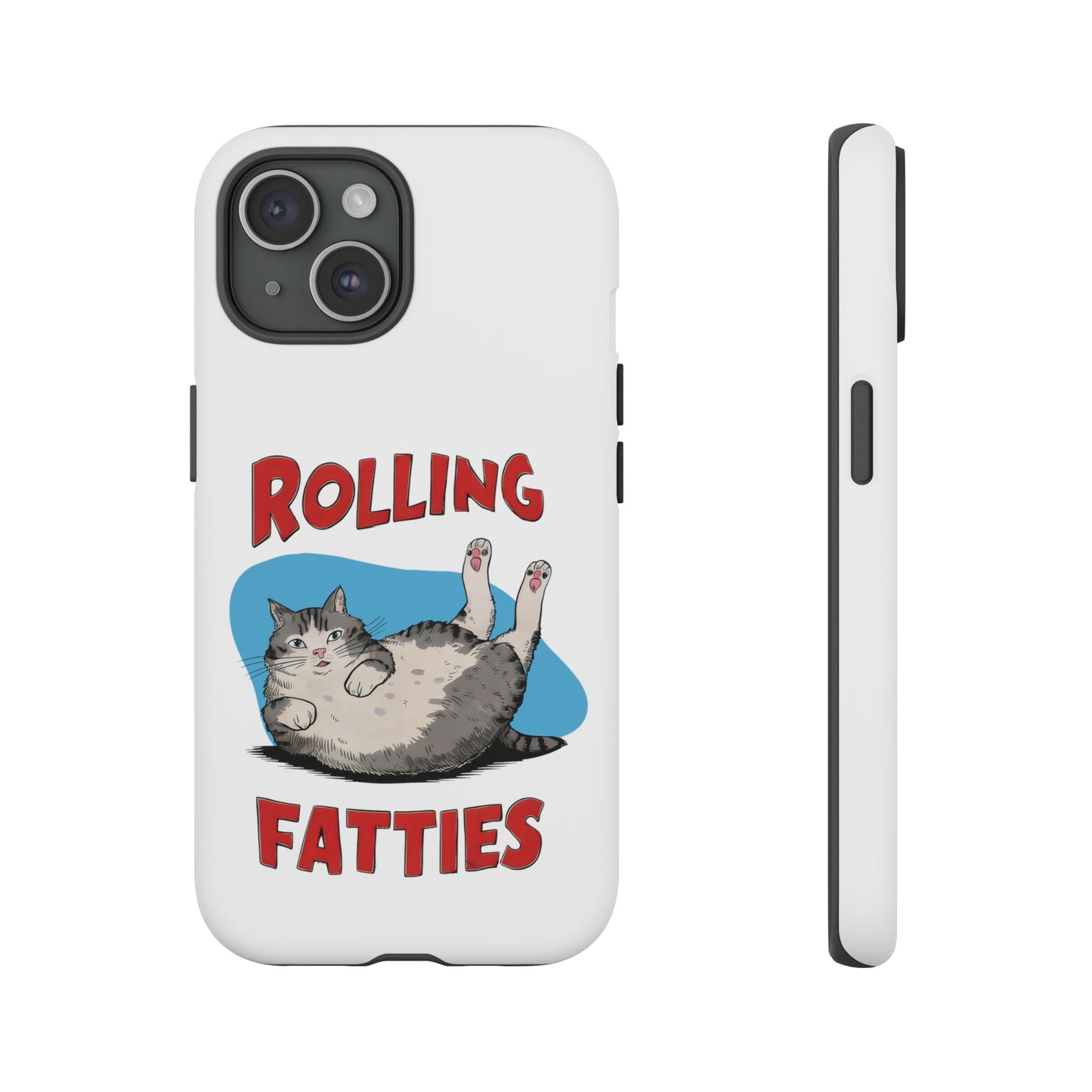 Cute Funny Cat Cartoon Rolling Fatties Meme iPhone Tough Cases