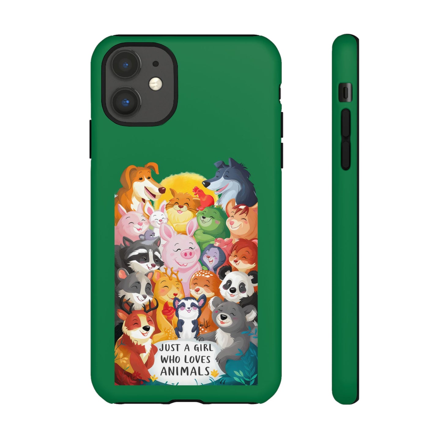 Cute Cartoon Just a Girl Who Loves Animals iPhone Tough Cases