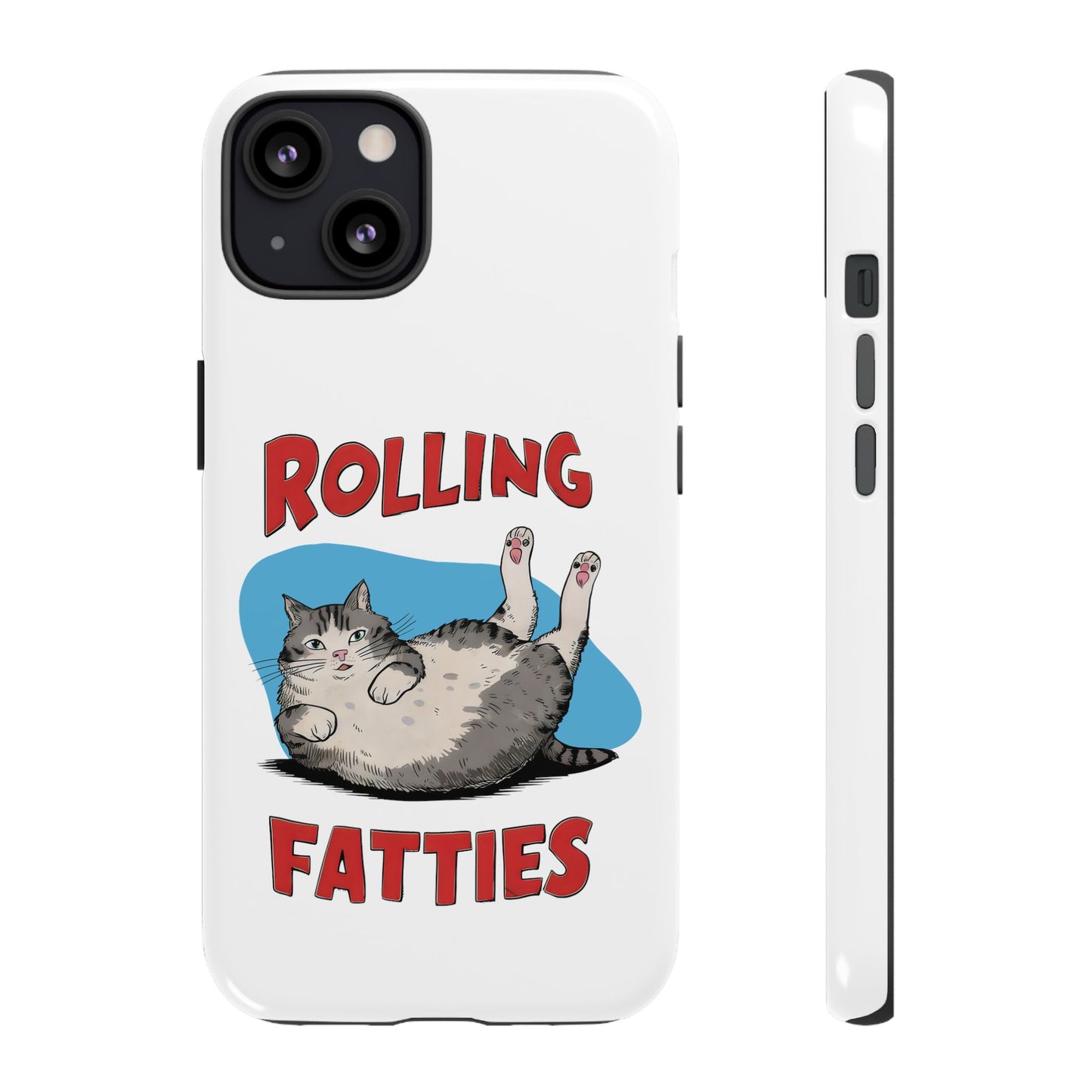 Cute Funny Cat Cartoon Rolling Fatties Meme iPhone Tough Cases