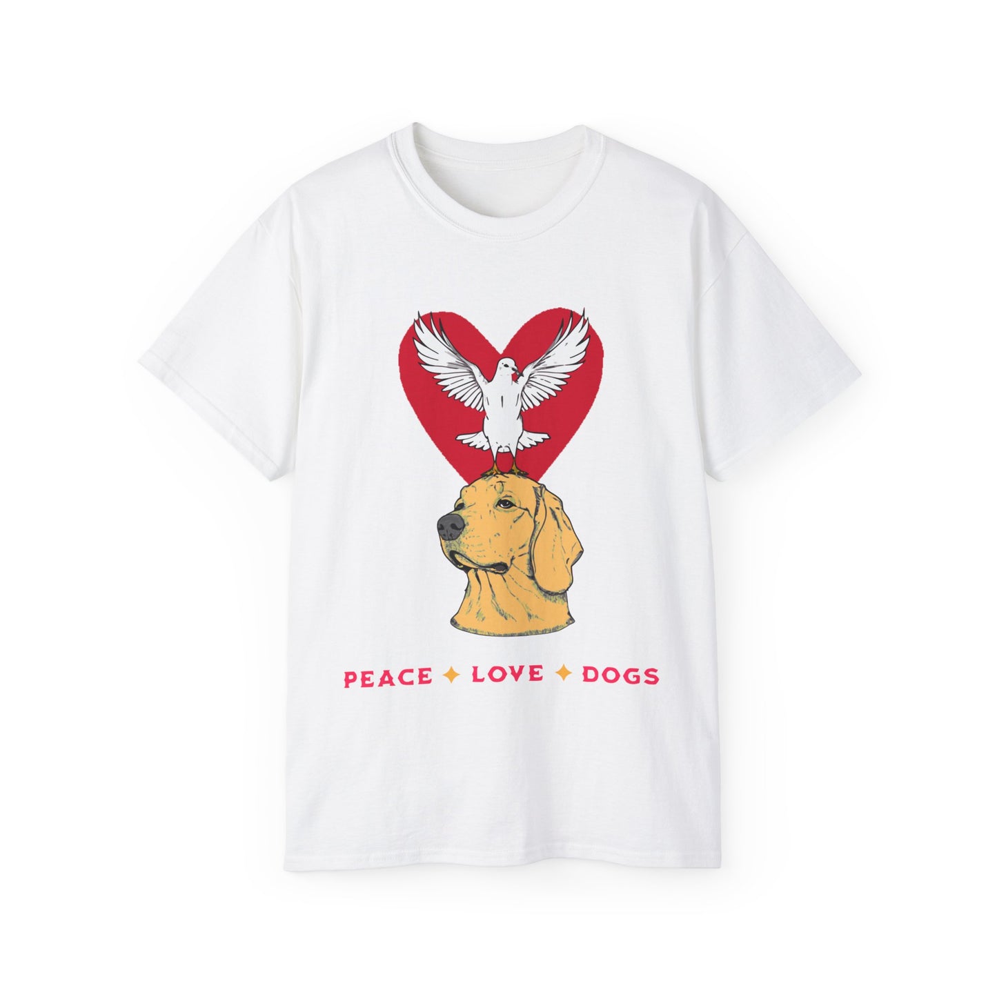 Dog Lover Peace Love Dogs Unisex Organic T-Shirt