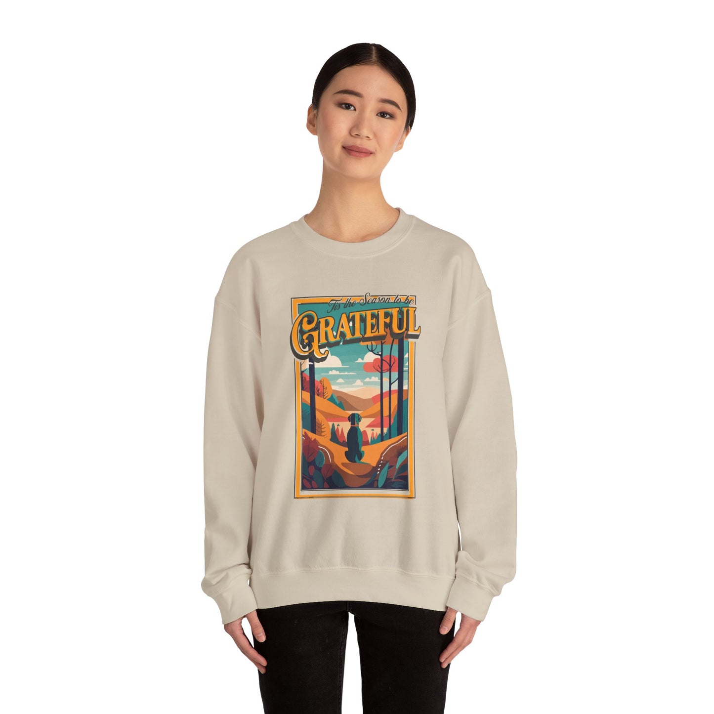 Tis the Season to be Grateful Thanksgiving Unisex Crewneck Sweatshirt