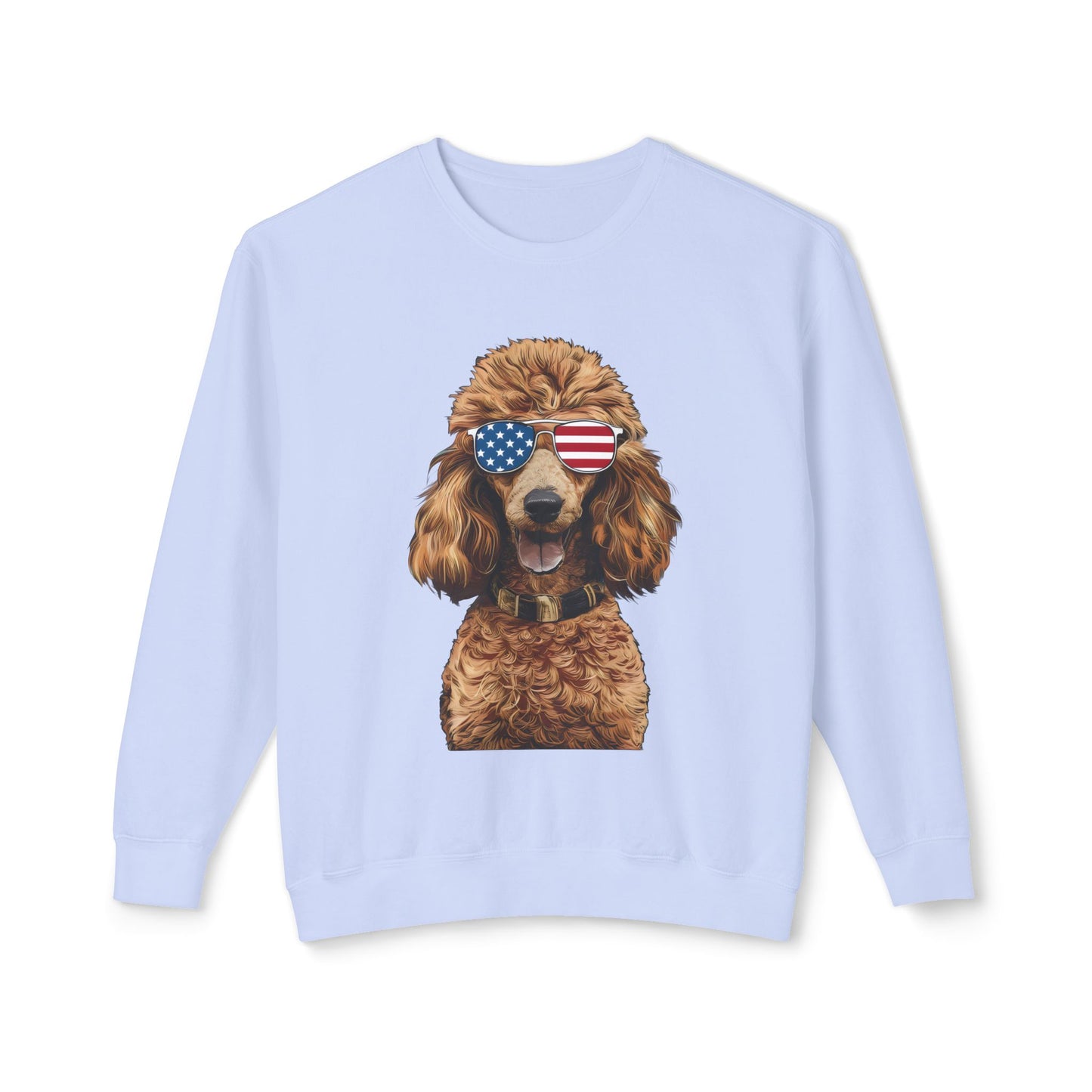 Cute Poodle in Sunglasses with US Lenses Sweatshirt