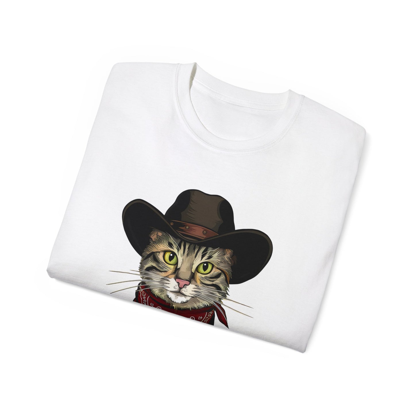 Cute Cat Cartoon Meowdy Partner Unisex Organic T-Shirt