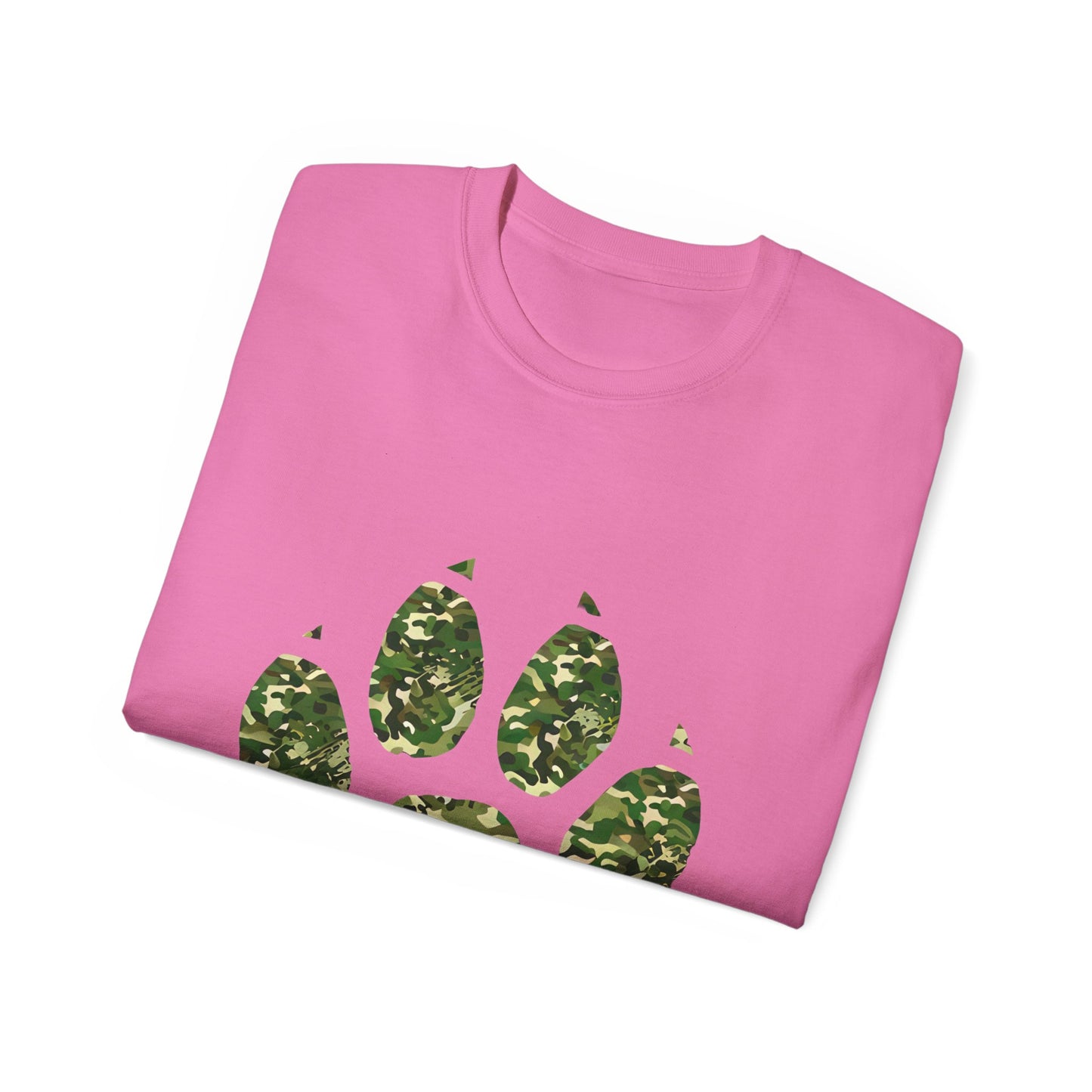 Cute Camouflage Paw Print Unisex Organic T-Shirt