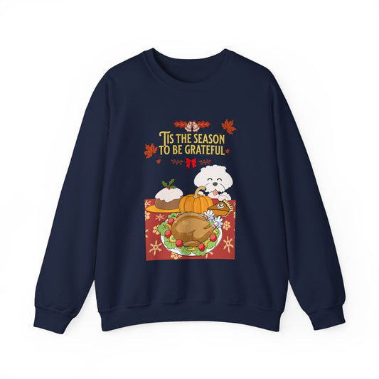 Tis the Season to be Grateful Thanksgiving Unisex Crewneck Sweatshirt