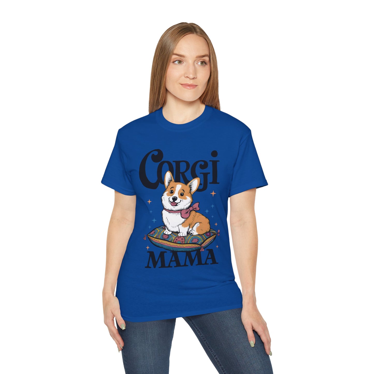 Cute Dog Cartoon Corgi Mama Organic T-Shirt