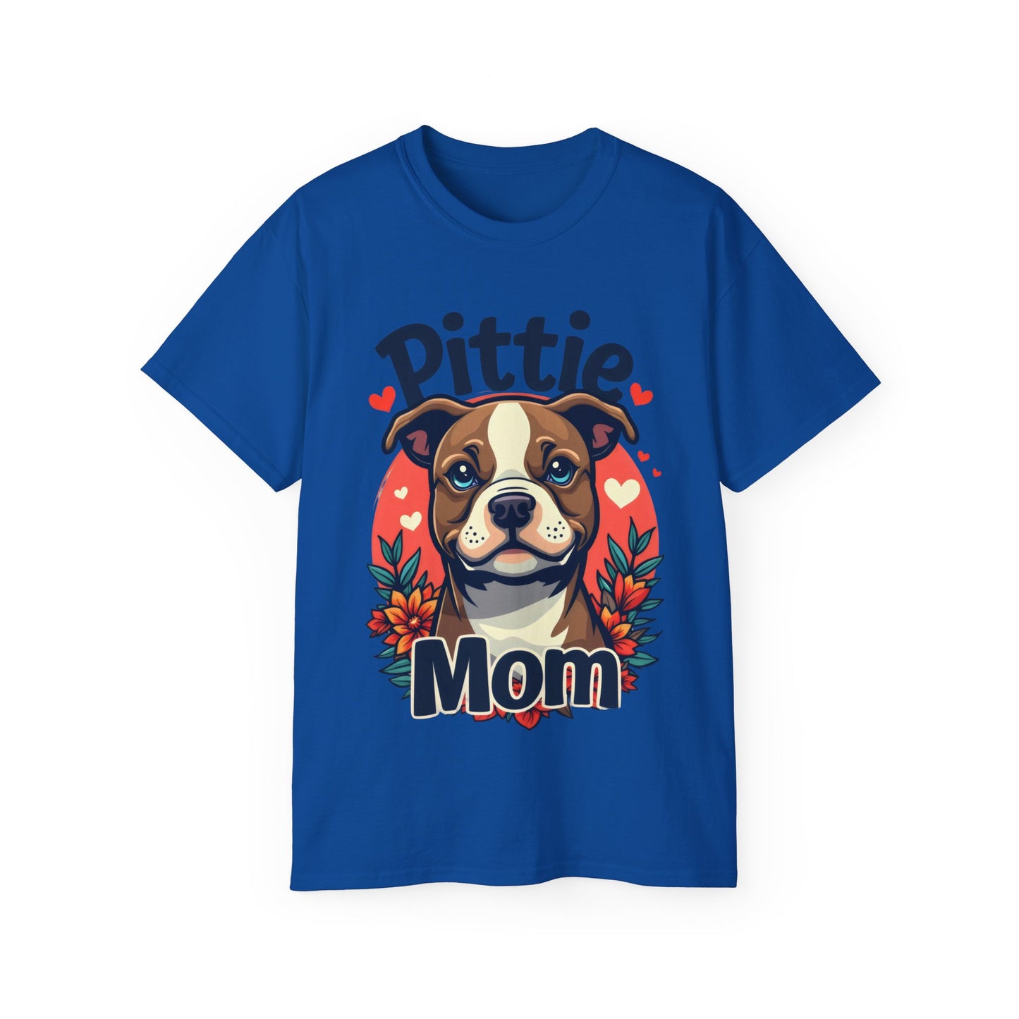 Cute Dog Cartoon Pittie Mom Organic T-Shirt