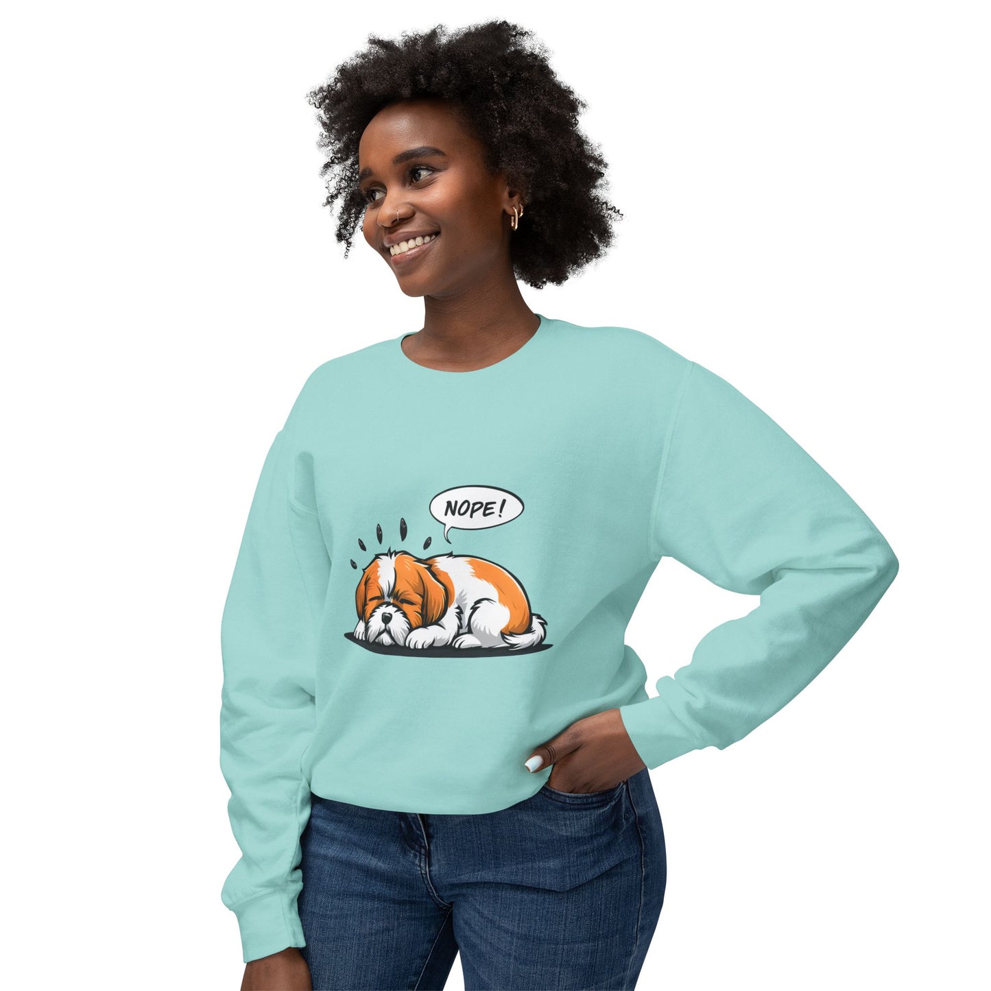 Cute Dog Cartoon Nope Meme Sweatshirt