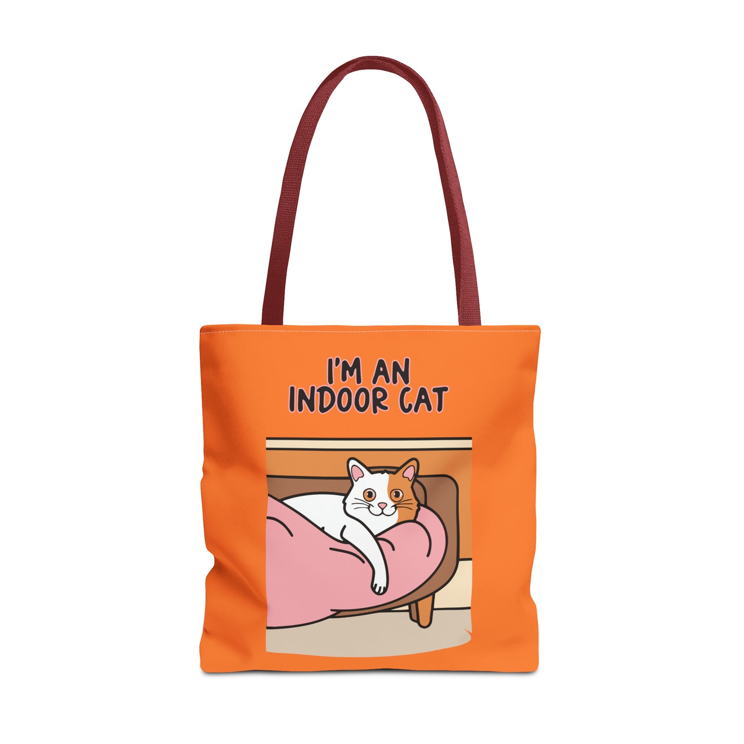 Cute Funny I'm an Indoor Cat Cartoon Meme Tote Bag