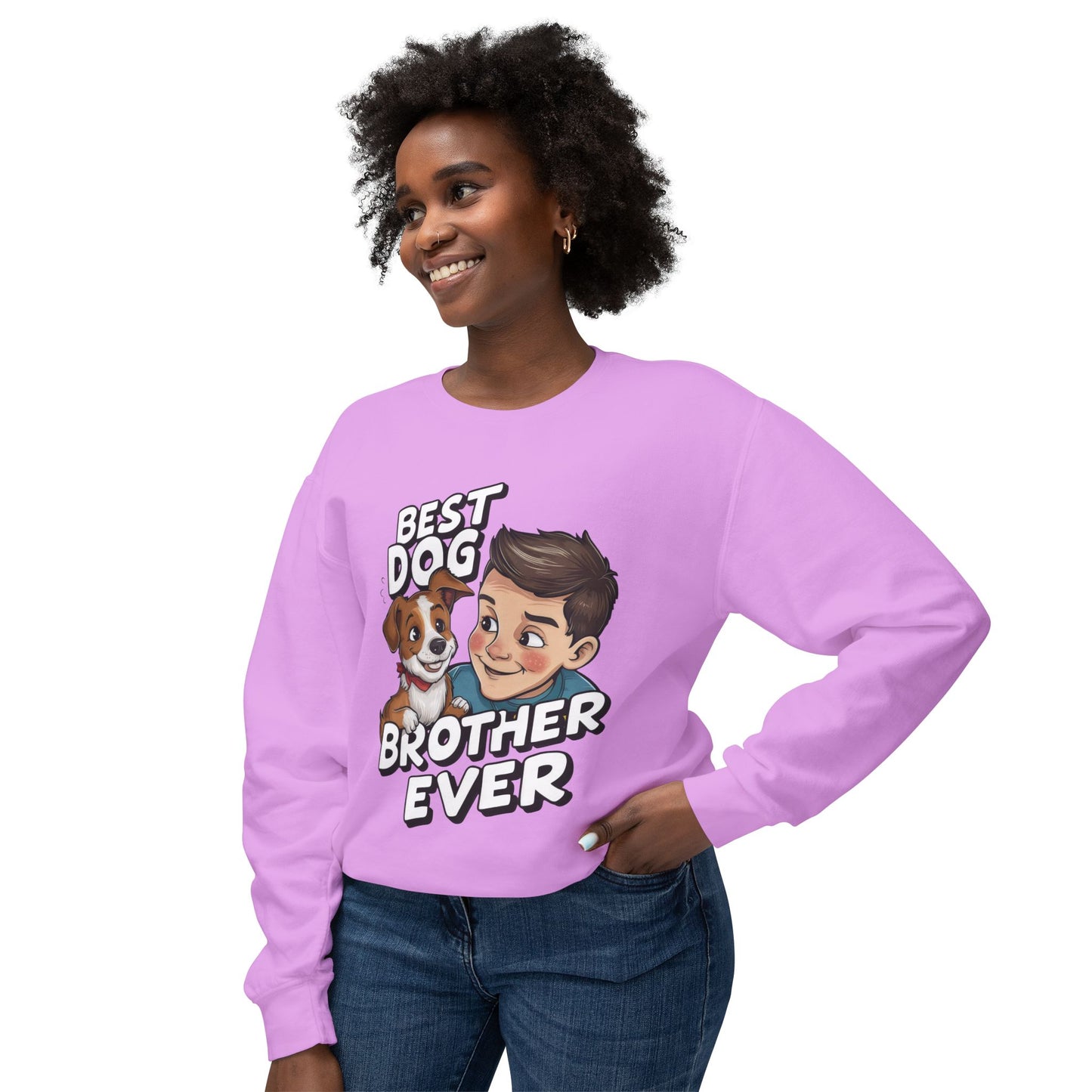 Cute Dog Brother Ever Crewneck Sweatshirt