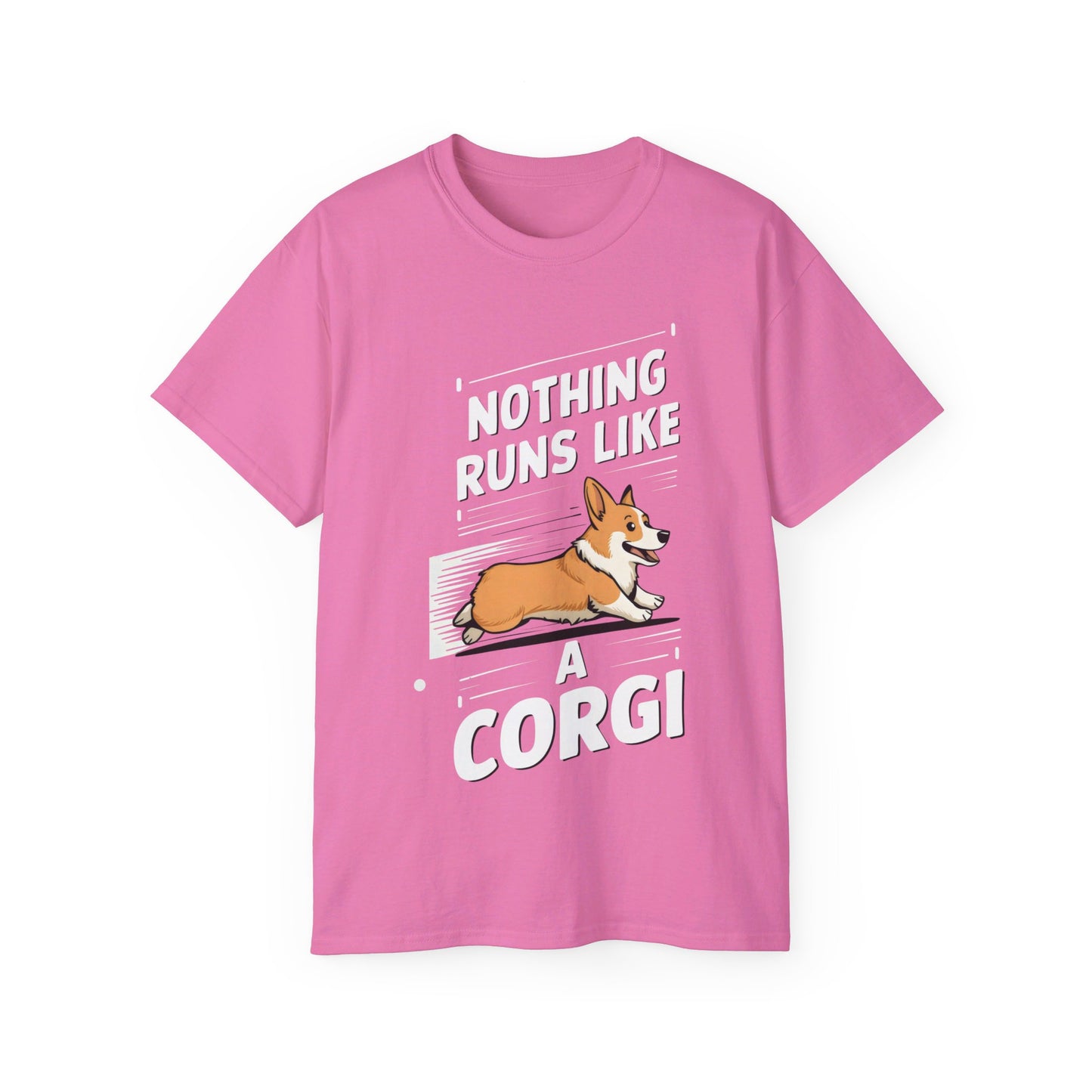 Cute Dog Cartoon Nothing Runs Like a Corgi Unisex Organic T-Shirt