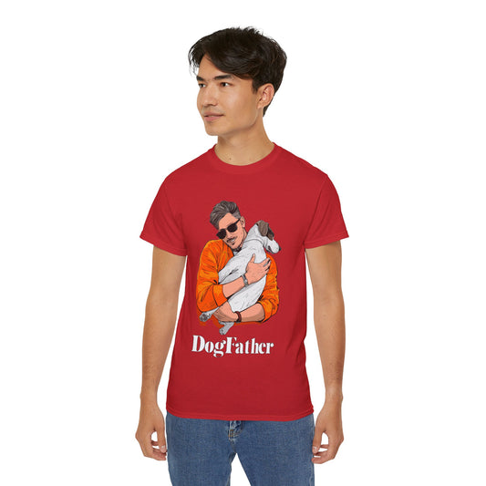 Cute Cartoon Dog Father Unisex Organic T-Shirt