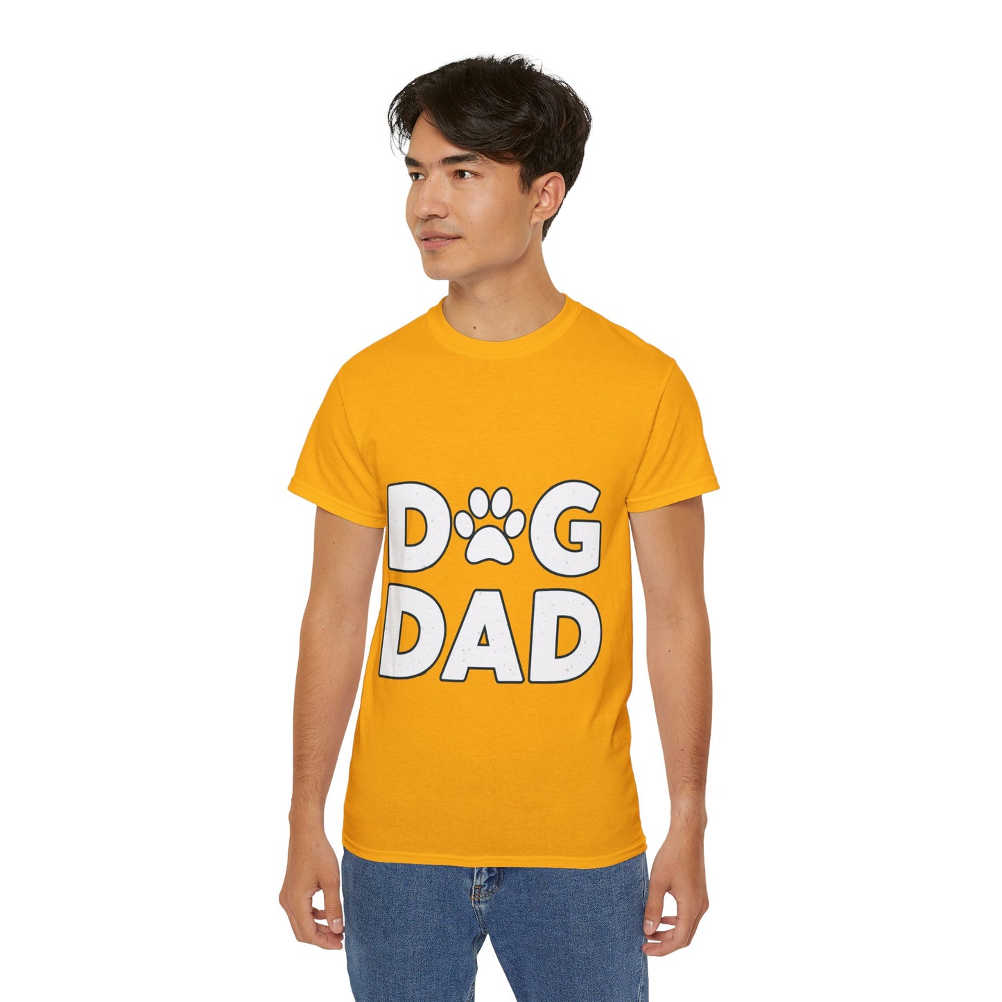 Cute Dog Dad Paw Print Unisex Organic T-Shirt