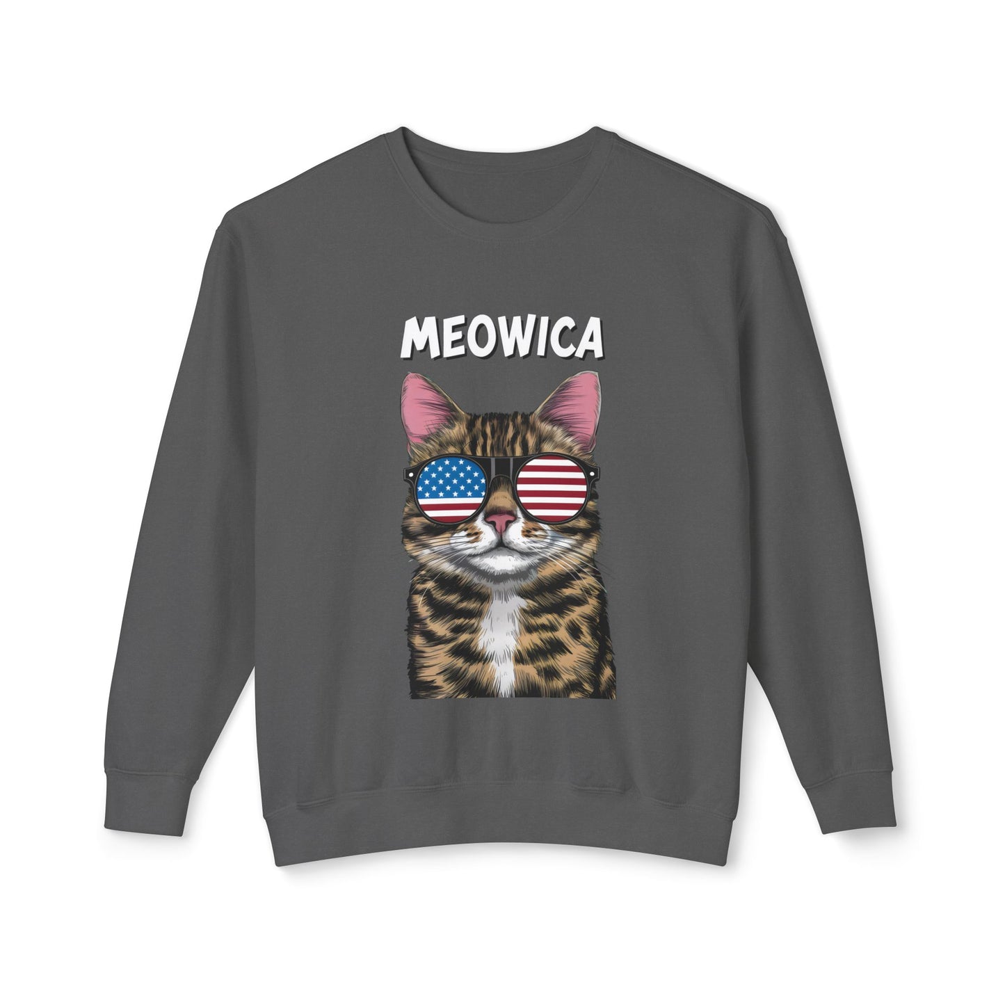 Cat Meme Crewneck Sweatshirt - Cute Meowica Design