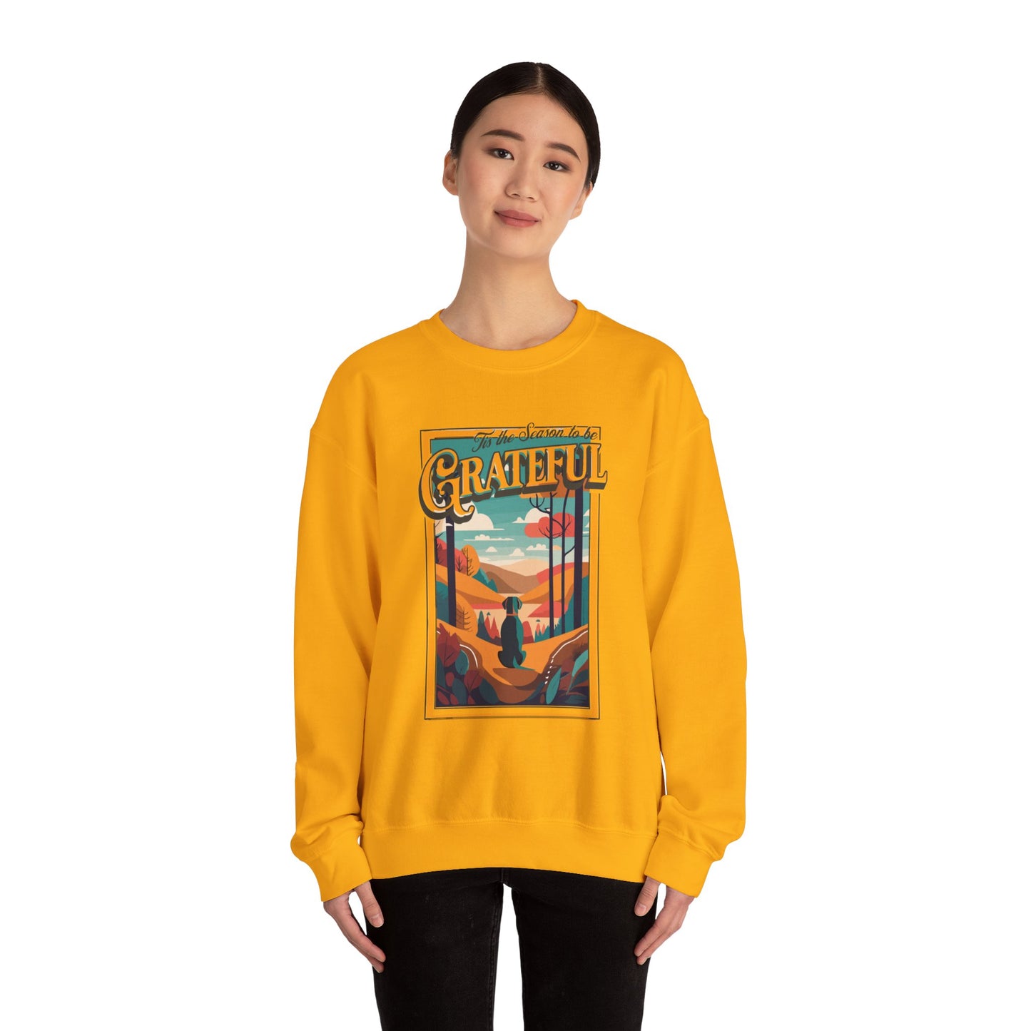 Tis the Season to be Grateful Thanksgiving Unisex Crewneck Sweatshirt