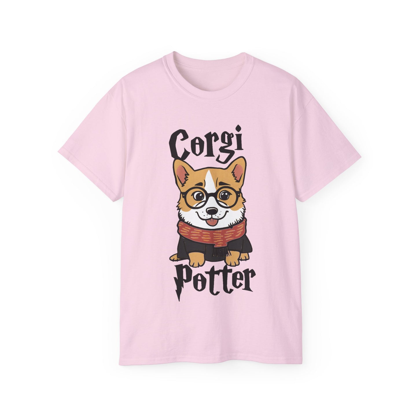 Cute Dog Cartoon Corgi Potter Unisex Organic T-Shirt